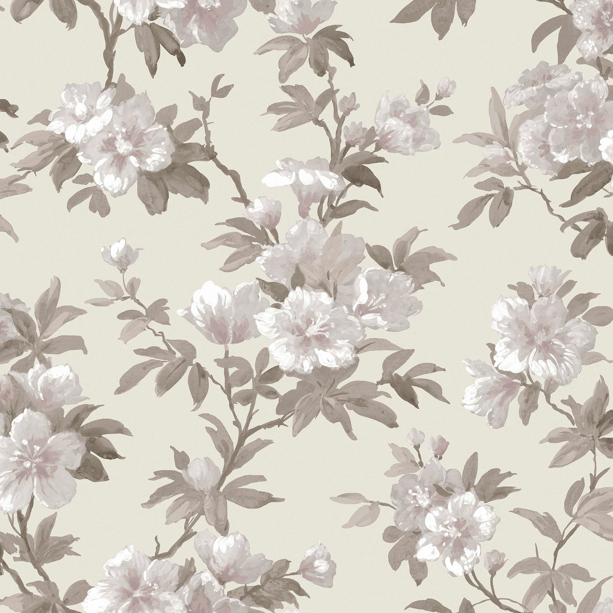 Laura Ashley Natural Flair Neutral Rosamund Patterned Smooth Wallpaper