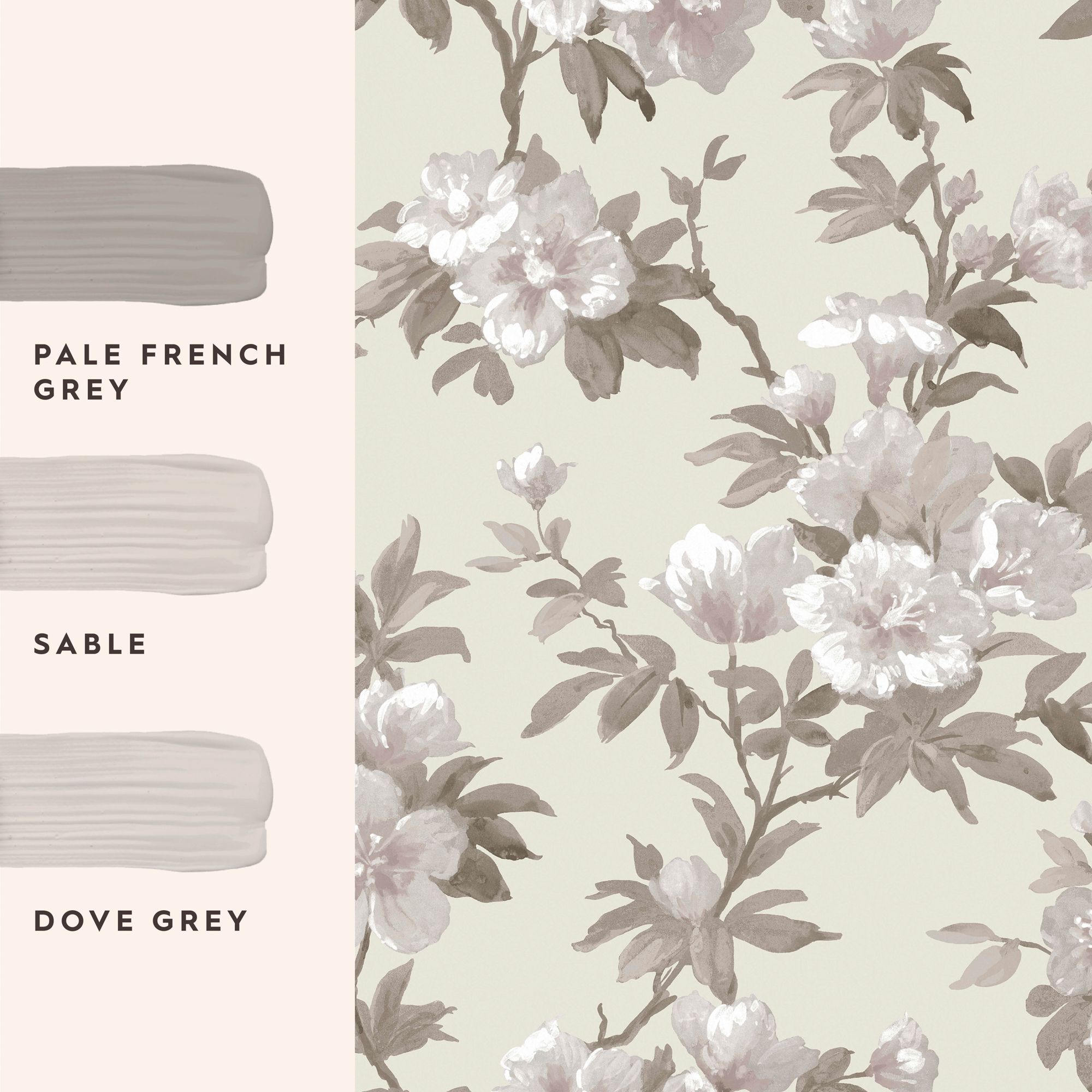 Laura Ashley Natural Flair Neutral Rosamund Patterned Smooth Wallpaper