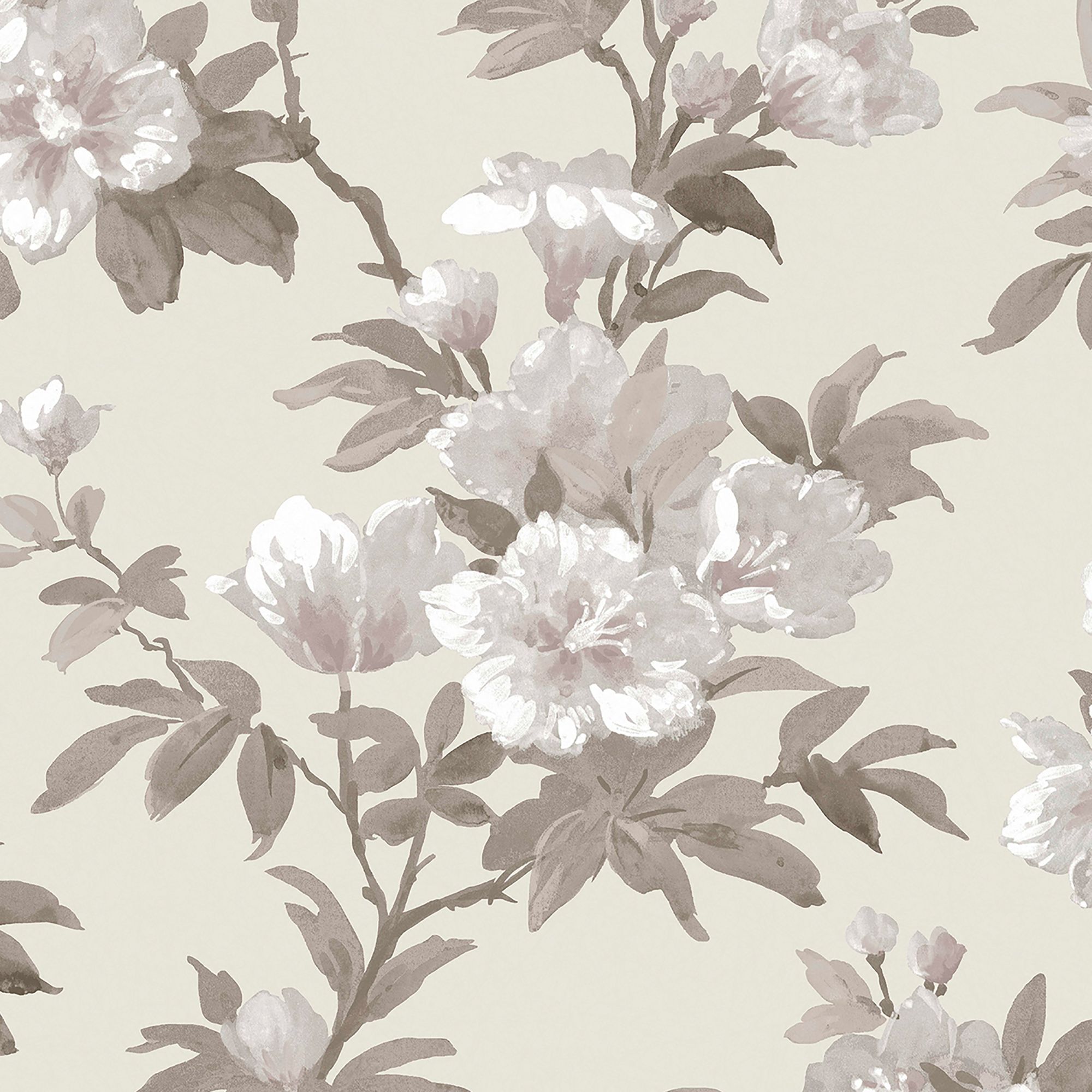 Laura Ashley Natural Flair Neutral Rosamund Patterned Smooth Wallpaper