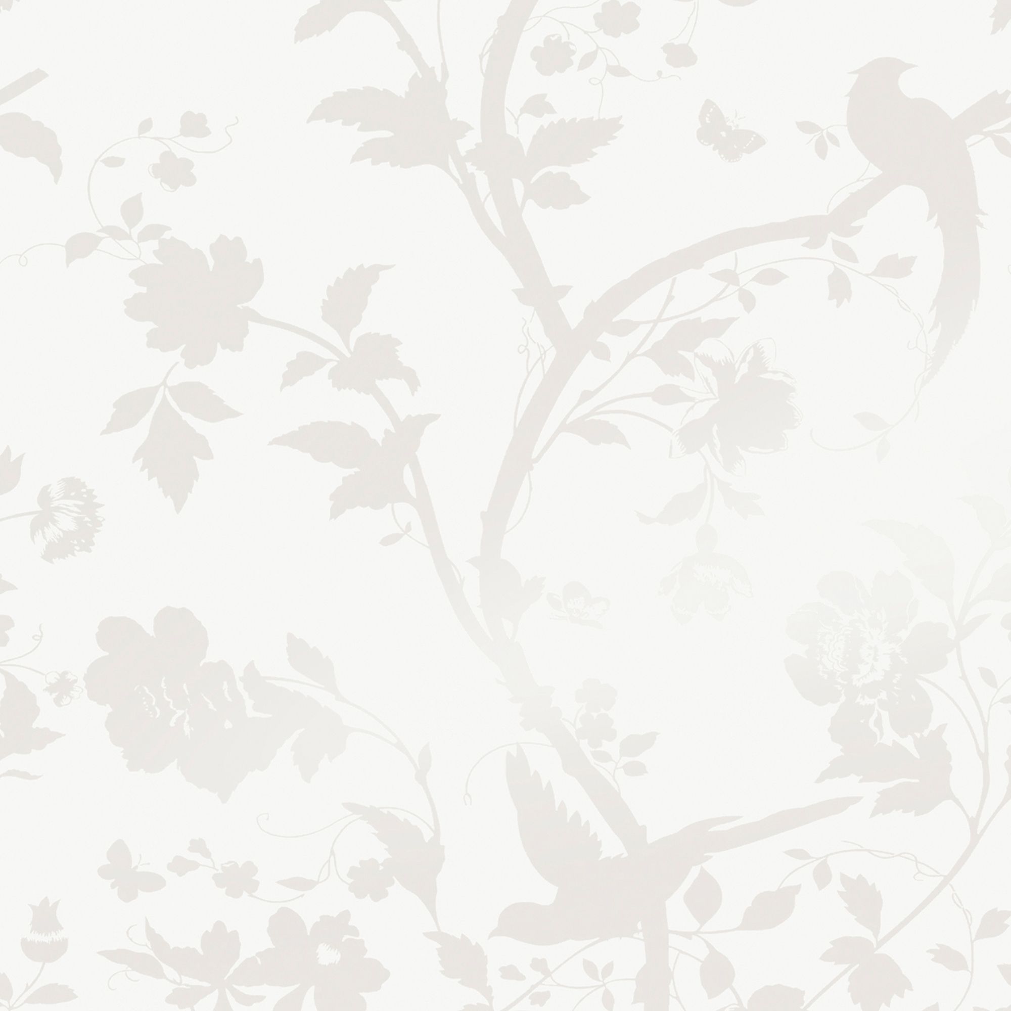 Laura Ashley Oriental Pearlescent white Garden Smooth Wallpaper
