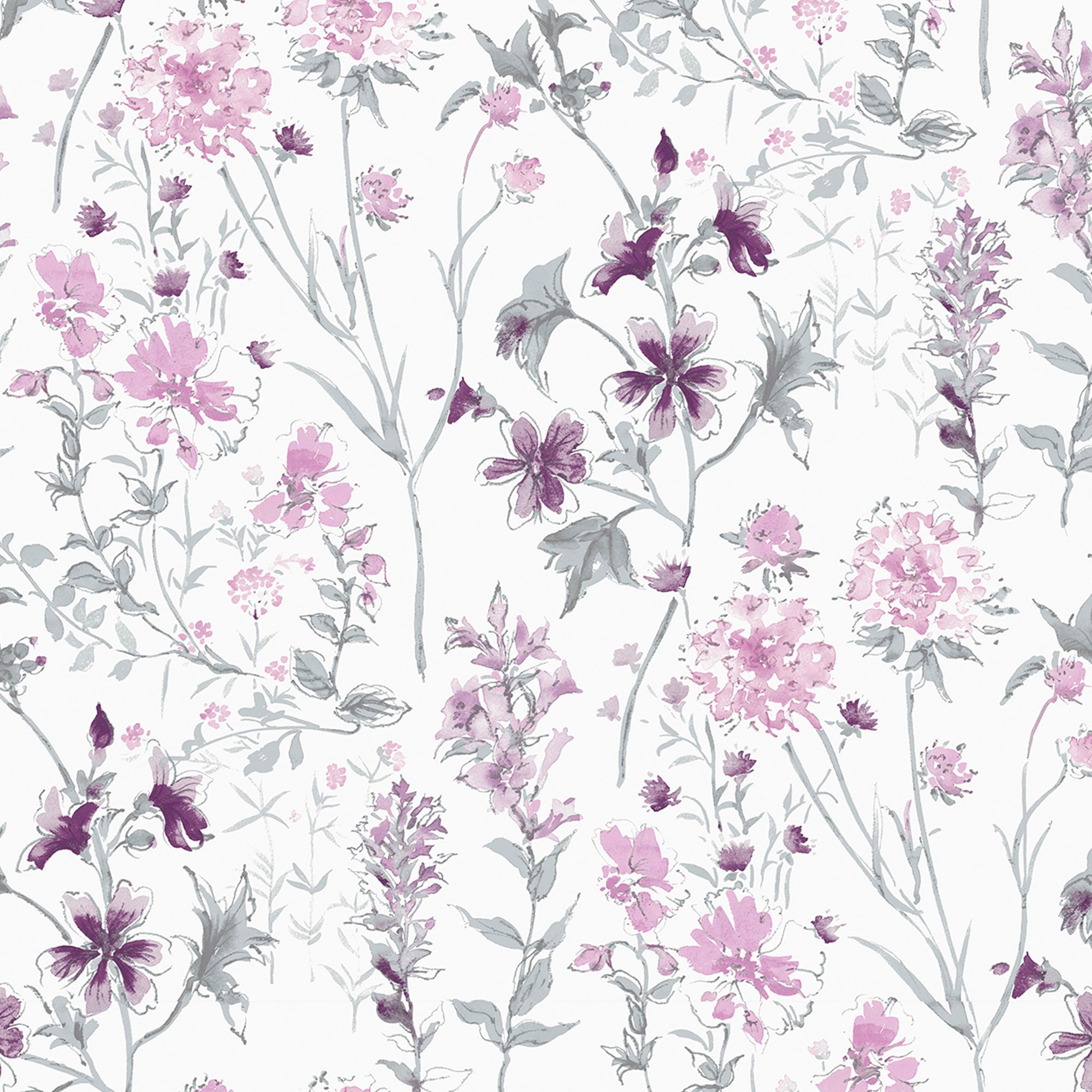 Laura Ashley Pale iris Wild meadow Smooth Wallpaper Sample