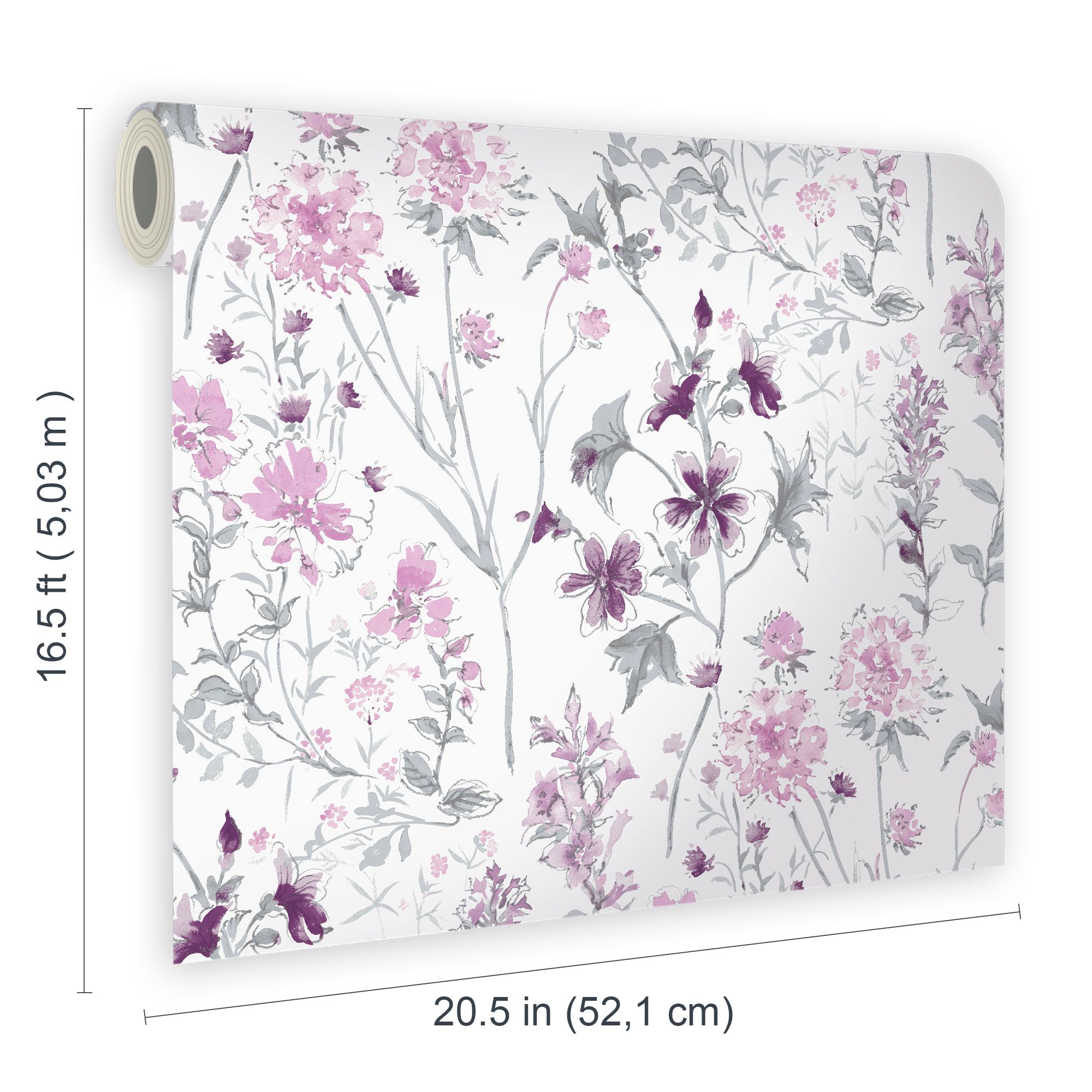 Laura Ashley Pale iris Wild meadow Smooth Wallpaper