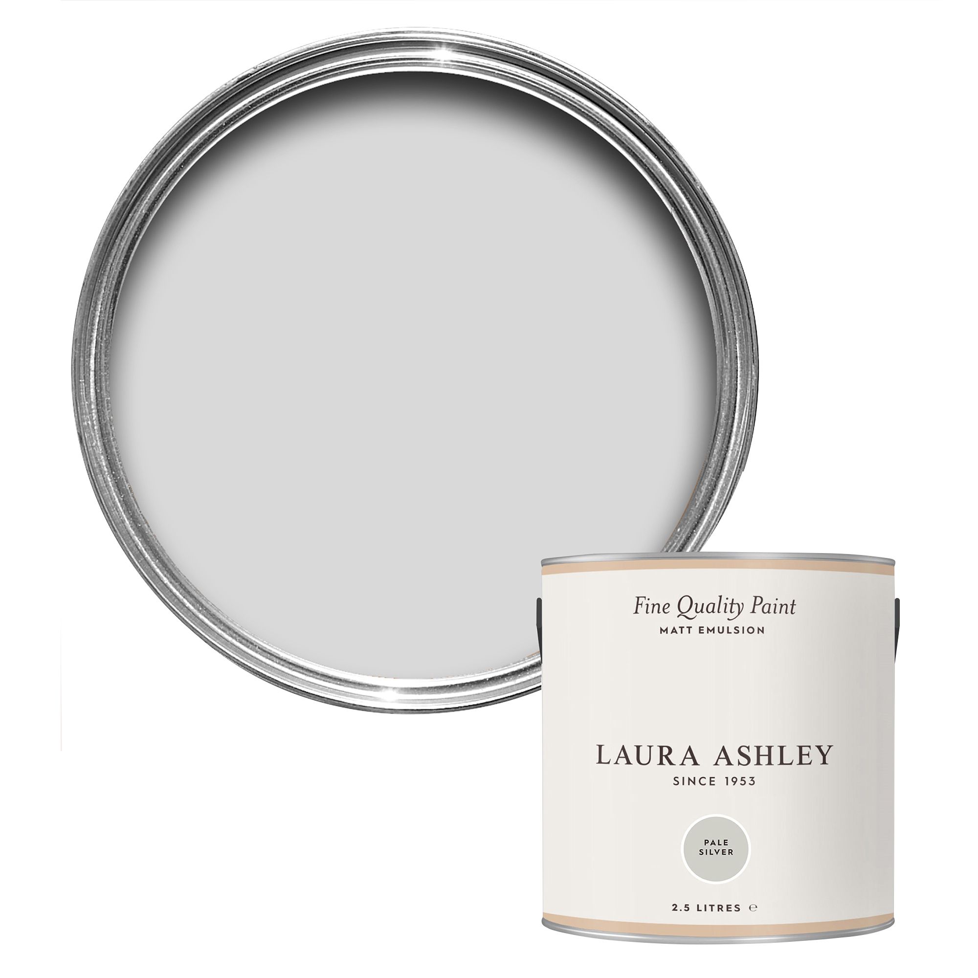 Laura Ashley Pale Silver Matt Emulsion paint, 2.5L Tradepoint