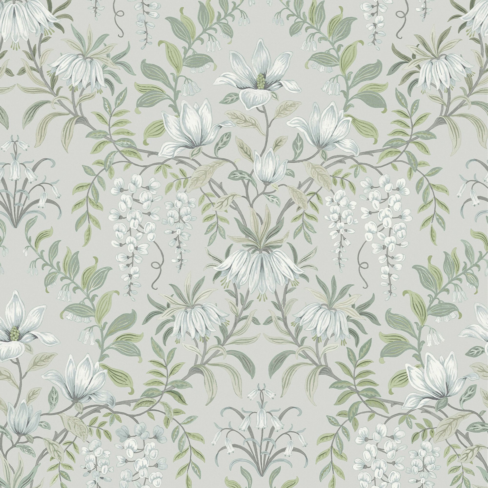 Laura Ashley Parterre Sage Damask Smooth Wallpaper Sample