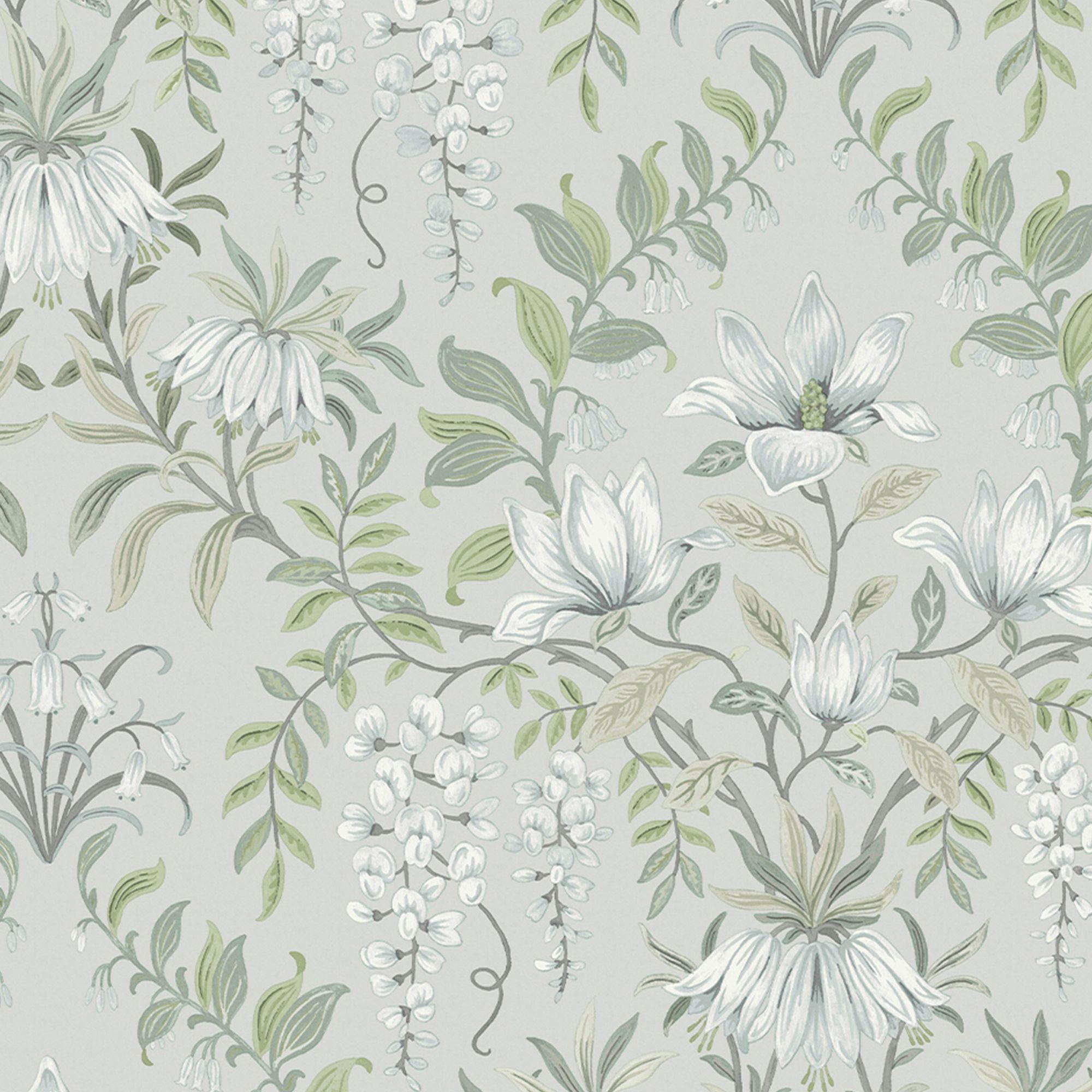 Laura Ashley Parterre Sage Damask Smooth Wallpaper