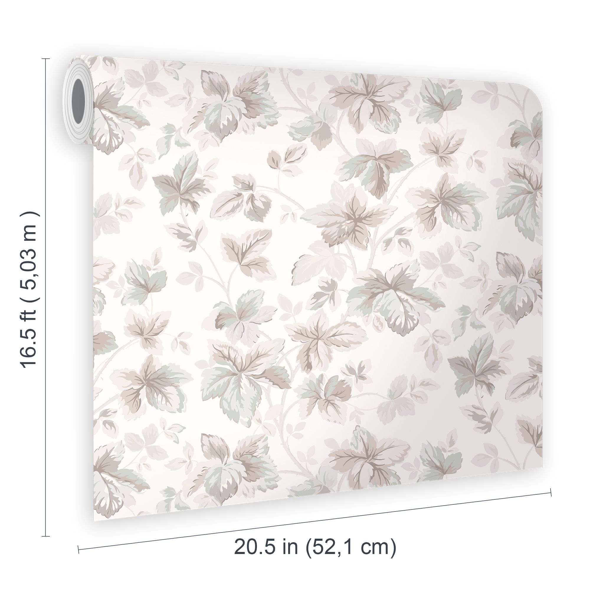 Laura Ashley Patterned Natural Leaves Smooth Wallpaper