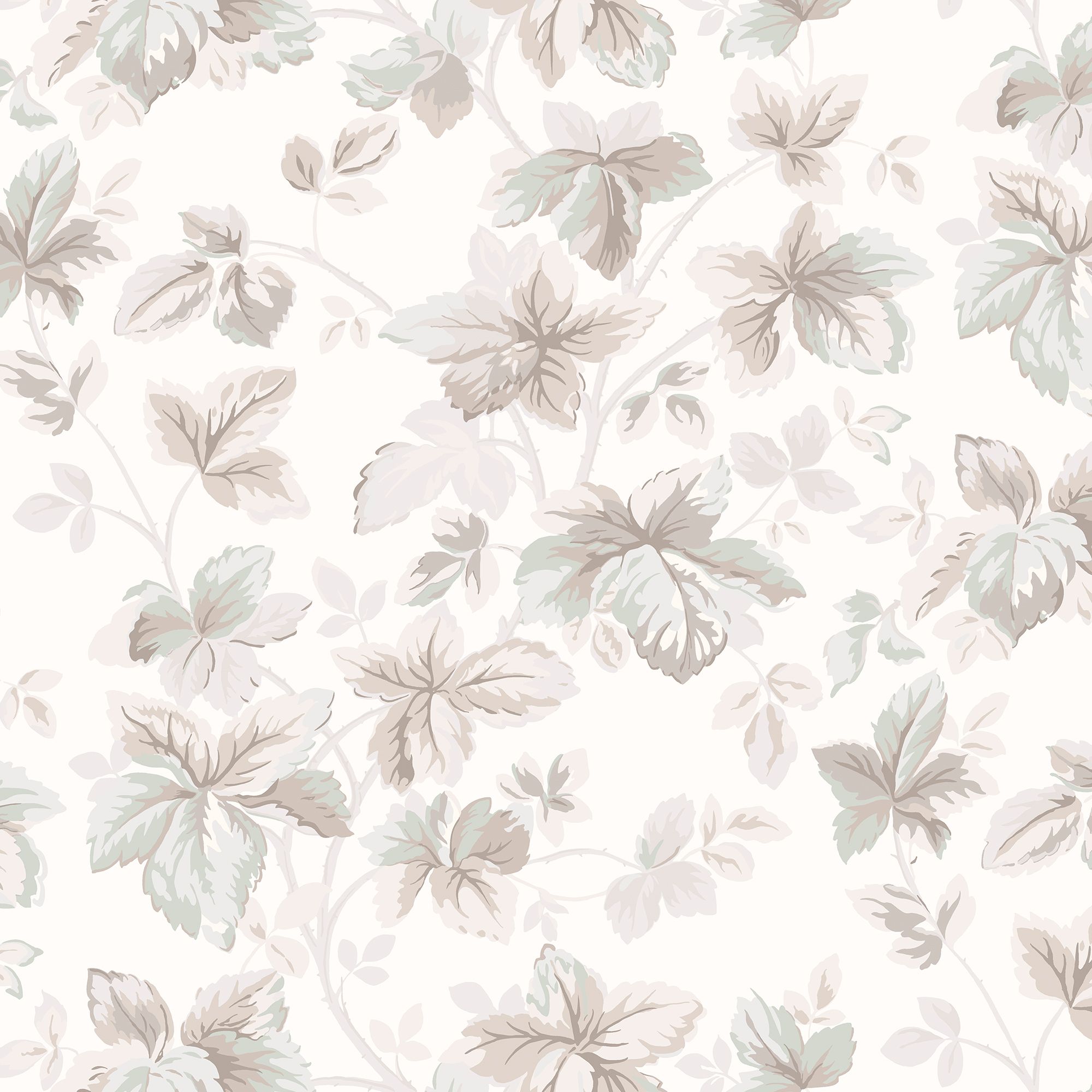 Laura Ashley Patterned Natural Leaves Smooth Wallpaper