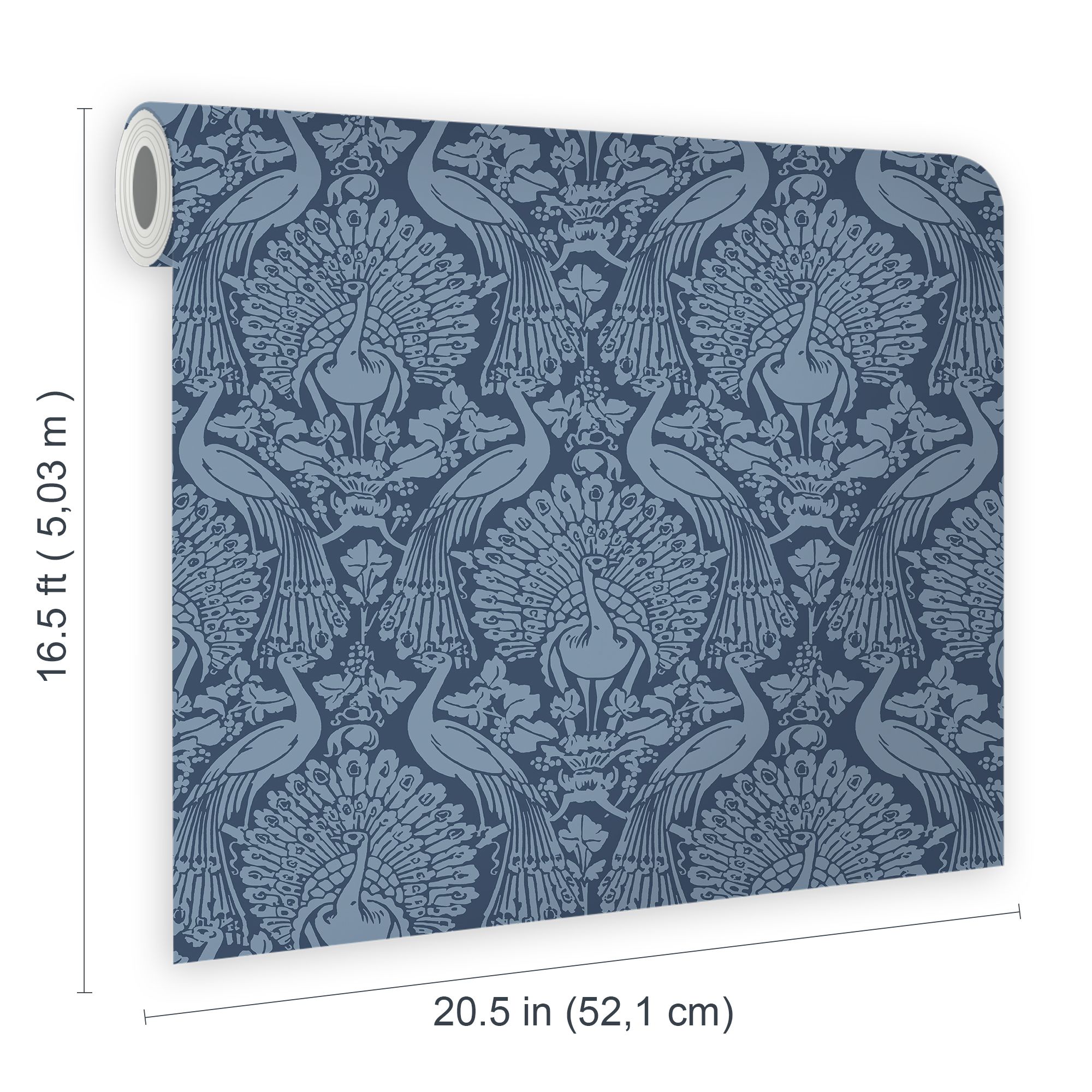 Laura Ashley Peacock Damask Dusky seaspray Damask Smooth Wallpaper