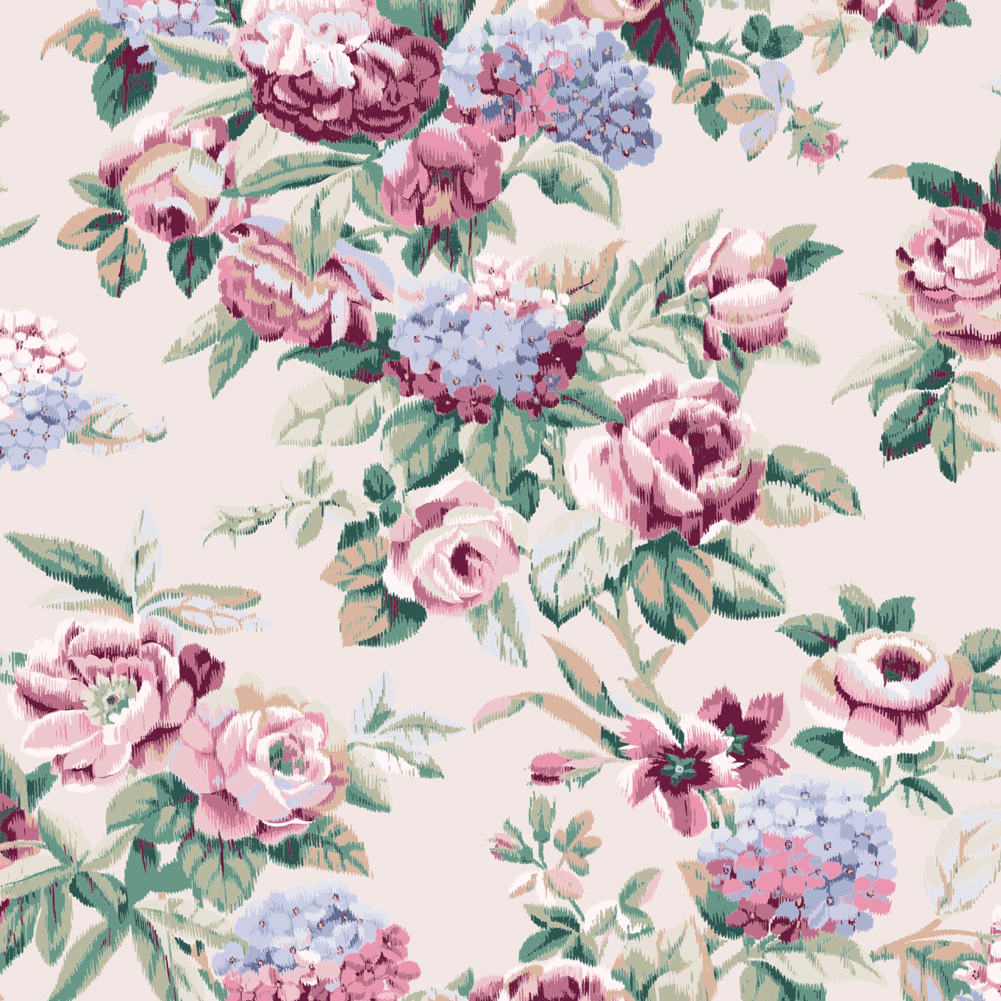 Laura Ashley Pembrey Hazelnut Floral Smooth Wallpaper Sample