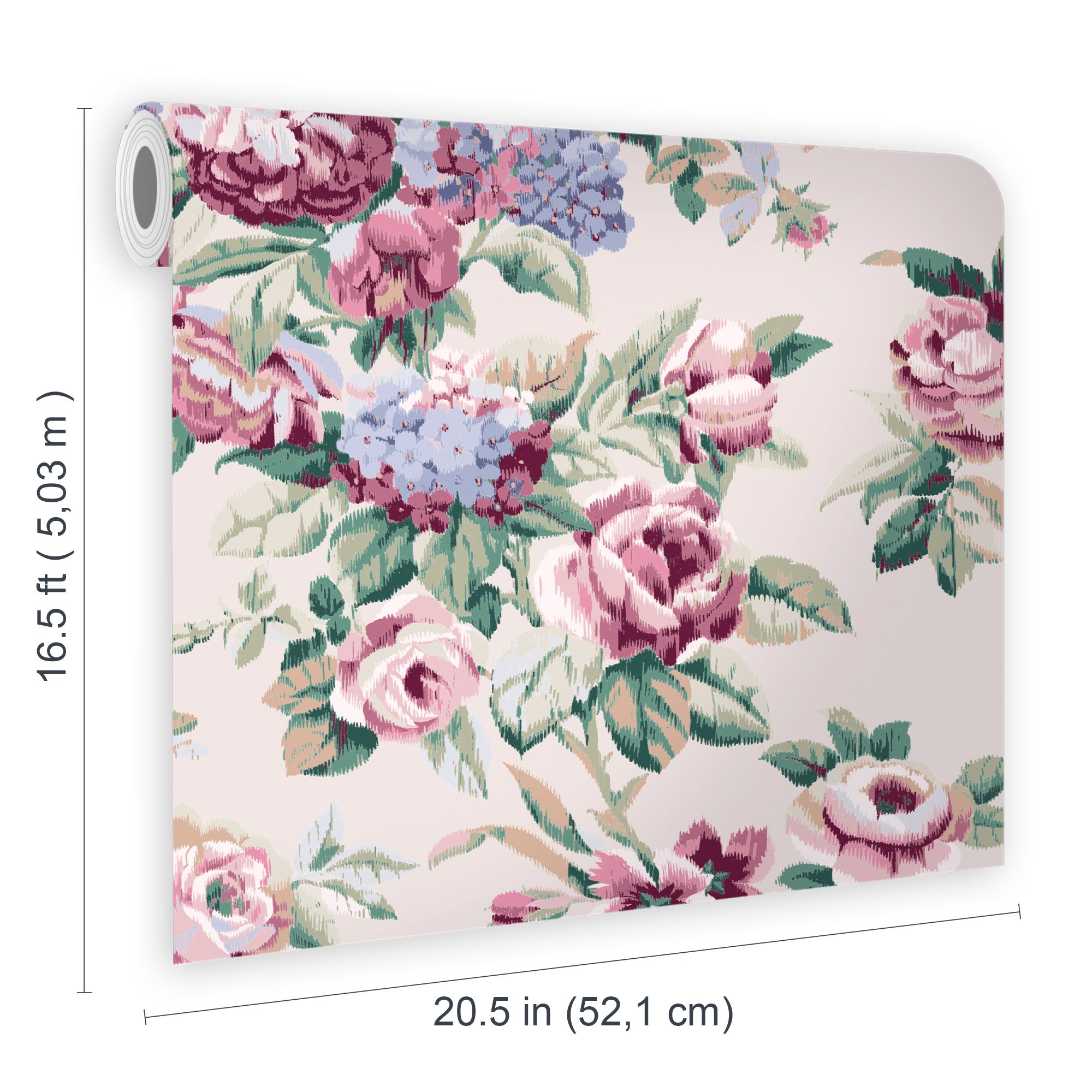Laura Ashley Pembrey Hazelnut Floral Smooth Wallpaper Sample