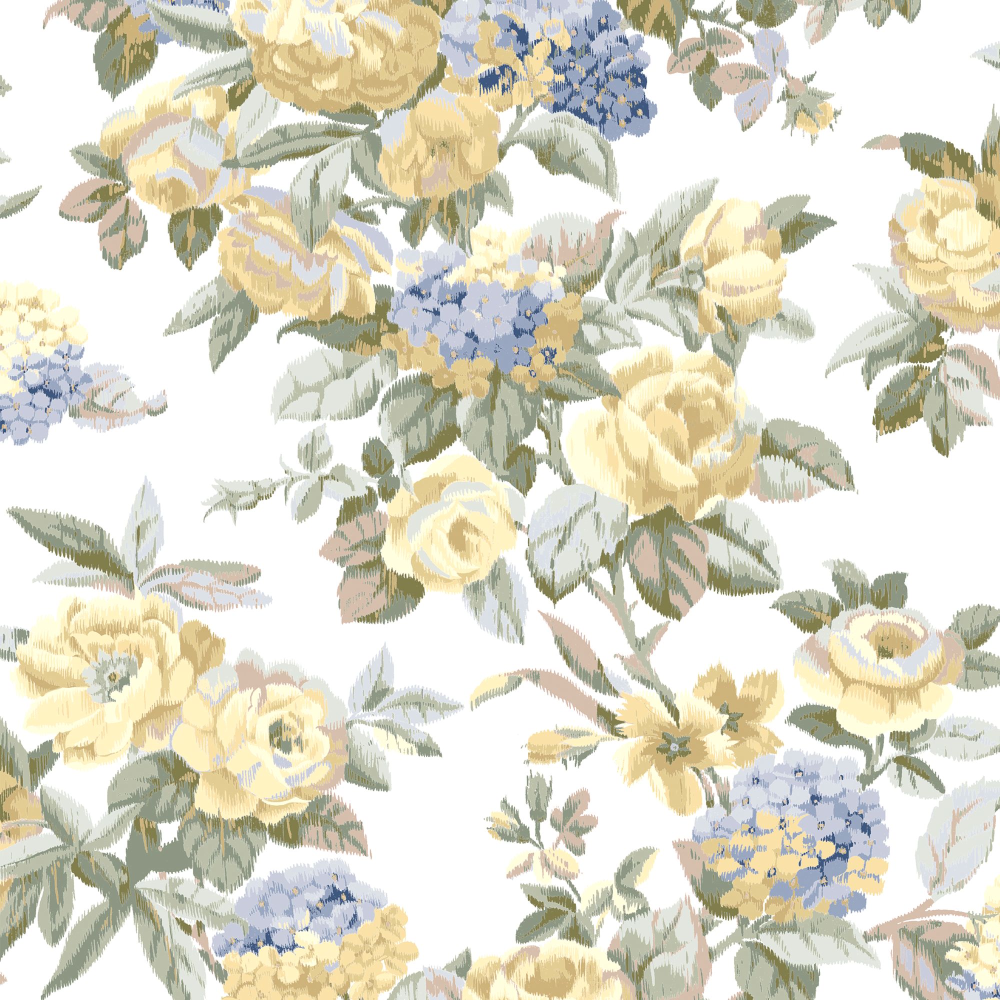 Laura Ashley Pembrey Yellow Floral Smooth Wallpaper