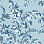 Laura Ashley Picardie Blue Sky Floral Smooth Wallpaper Sample