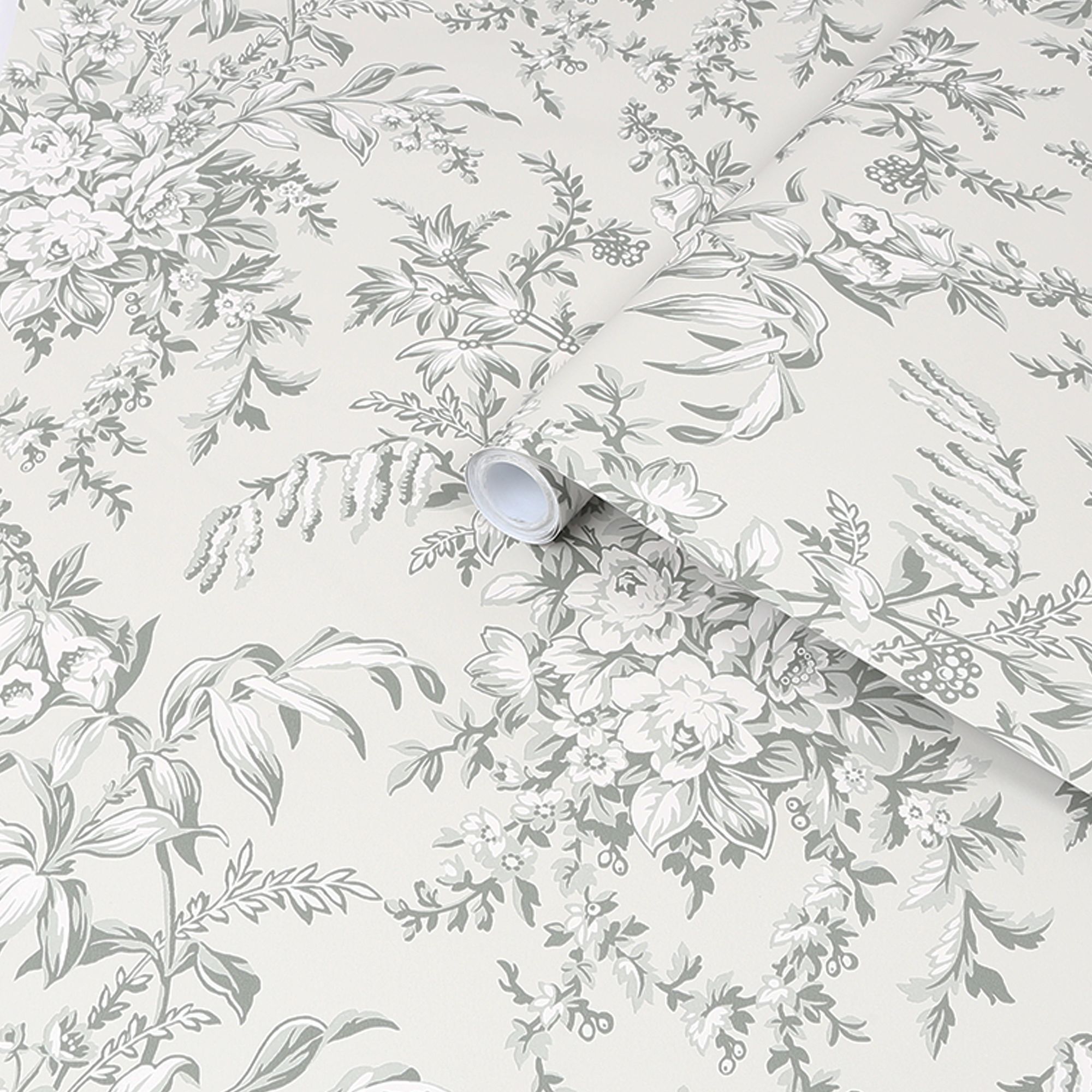 Laura Ashley Picardie Sage Floral Smooth Wallpaper Sample