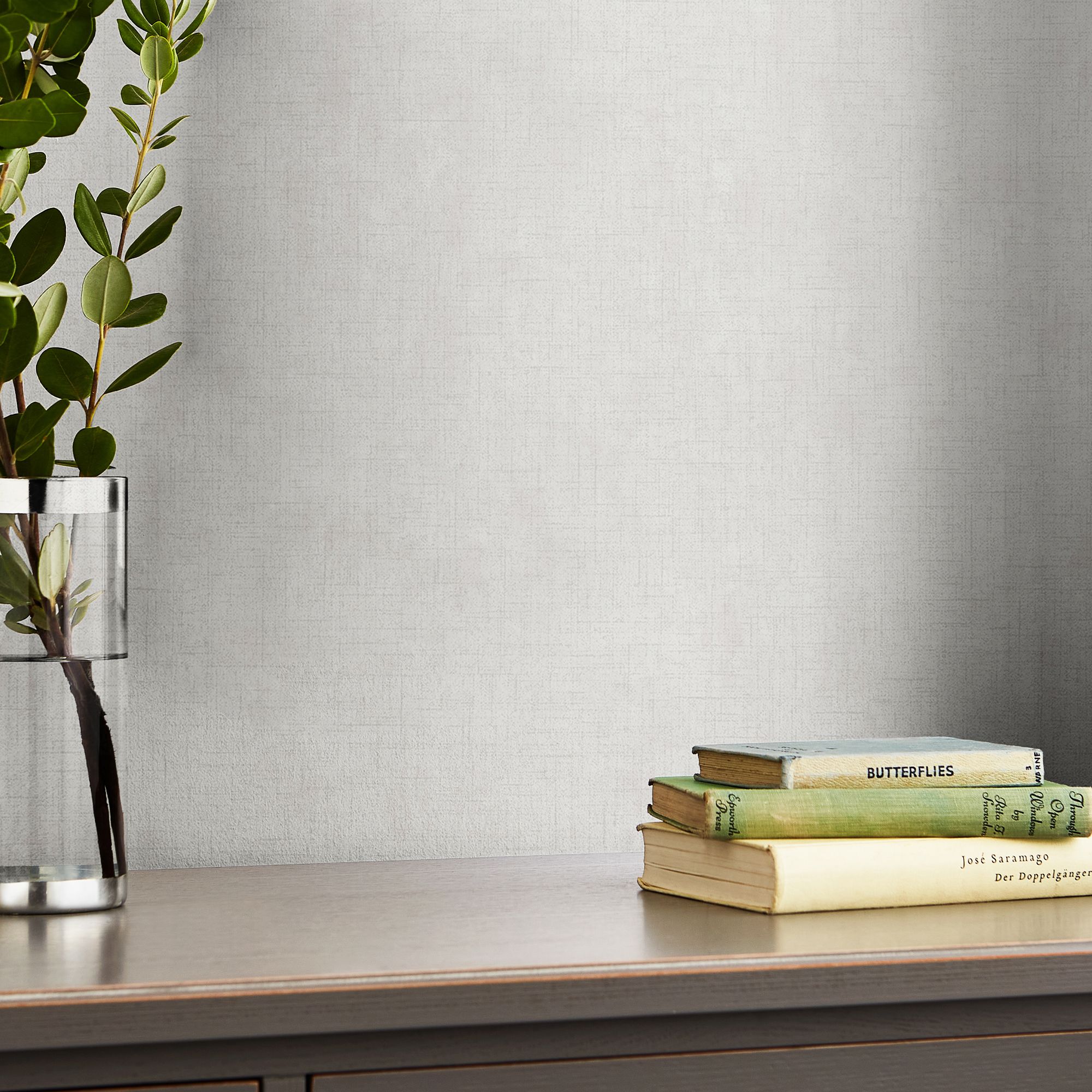 Laura Ashley Plains Pale Silver Smooth Wallpaper
