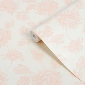 Laura Ashley Plaster Pink Stratton Smooth Wallpaper