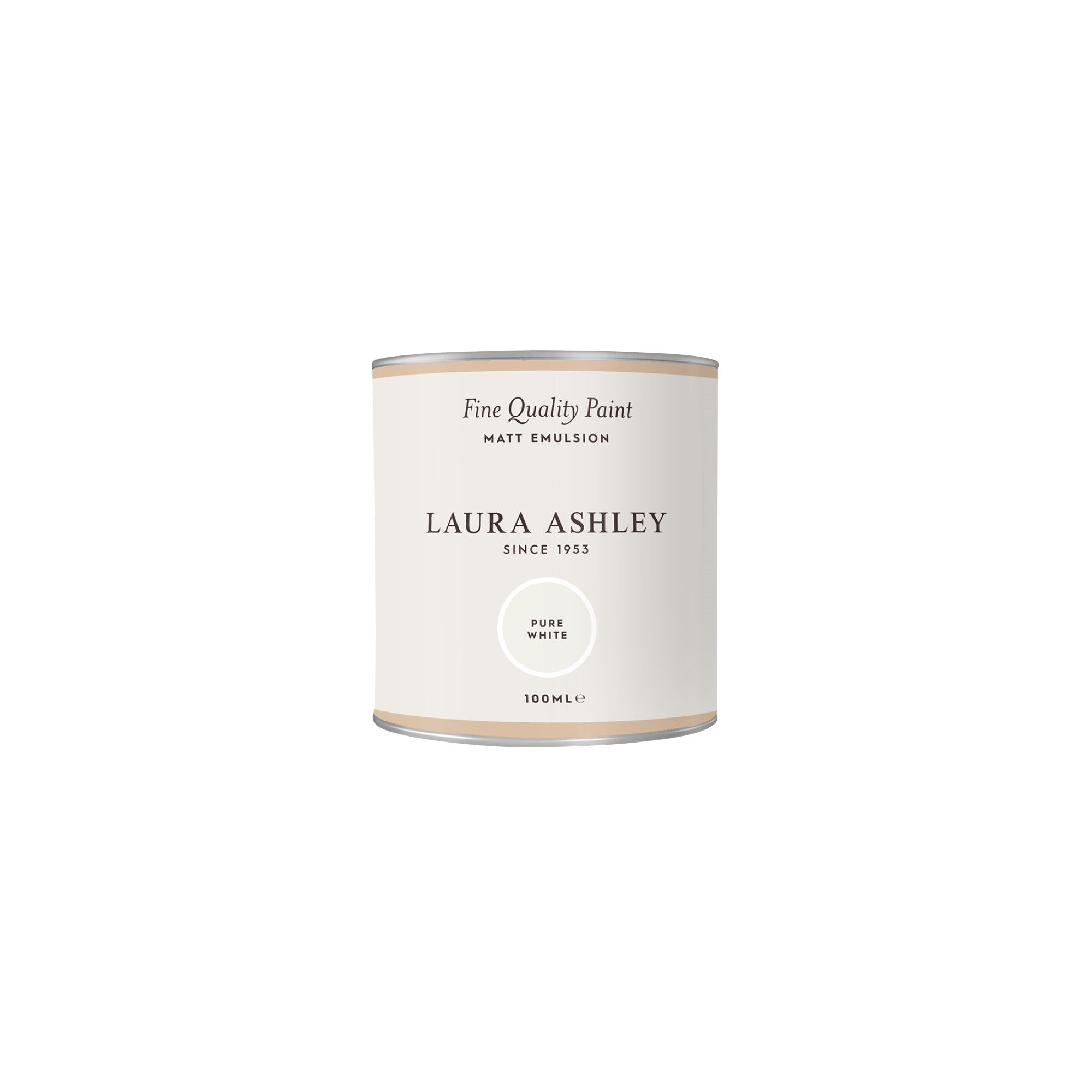 Laura Ashley Pure White Matt Emulsion paint, 100ml