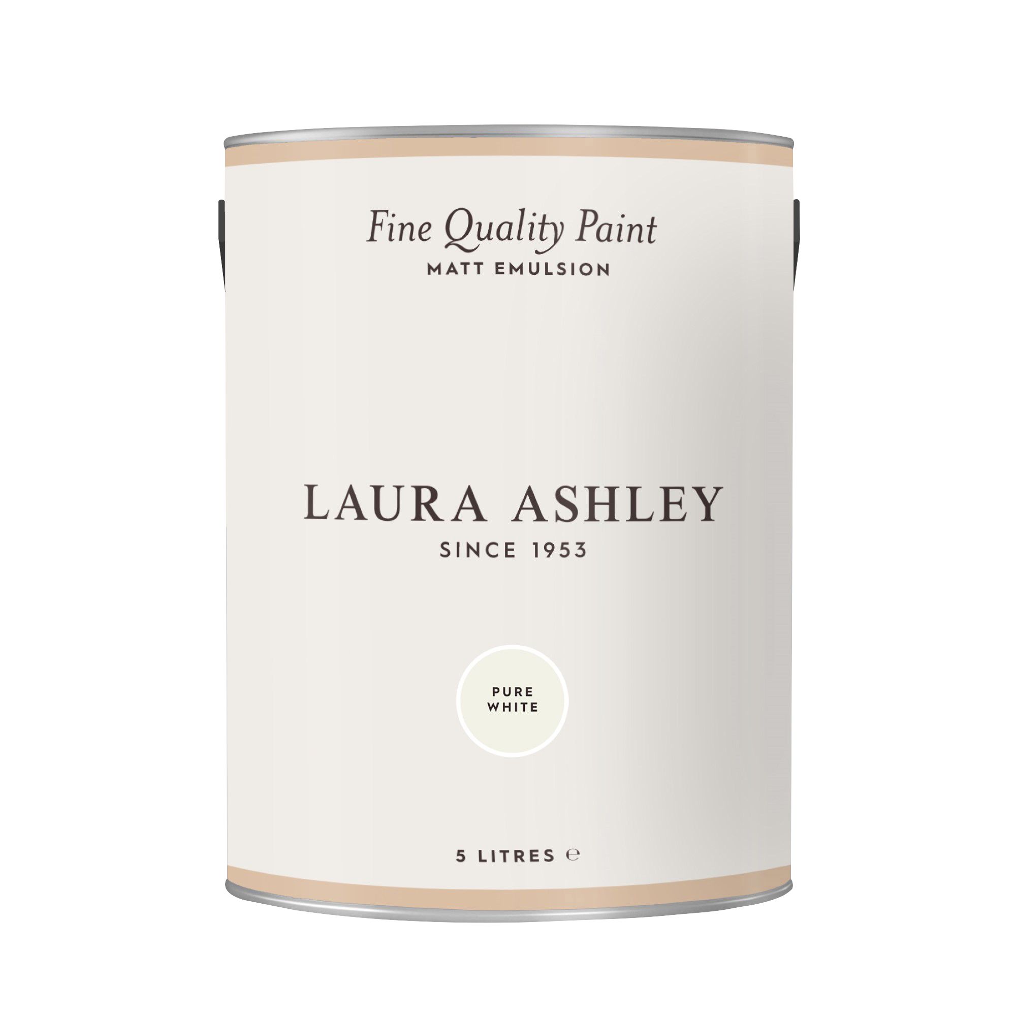 Laura Ashley Pure White Matt Emulsion paint, 5L