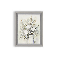 Laura Ashley Pussy Willow Floral Grey Framed print (H)50cm x (W)40cm