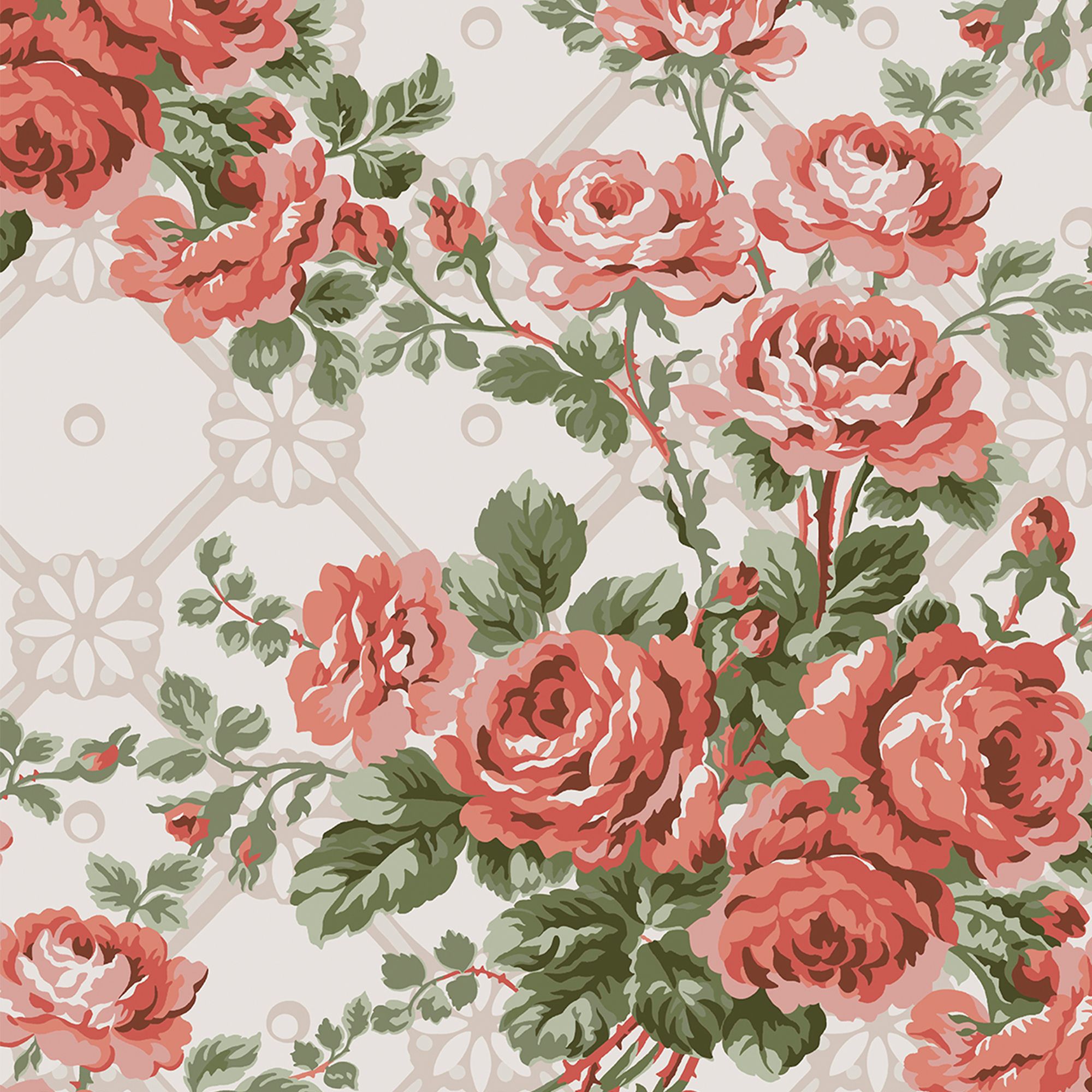 Laura Ashley Rose Garden Country Roses Pink Smooth Wallpaper
