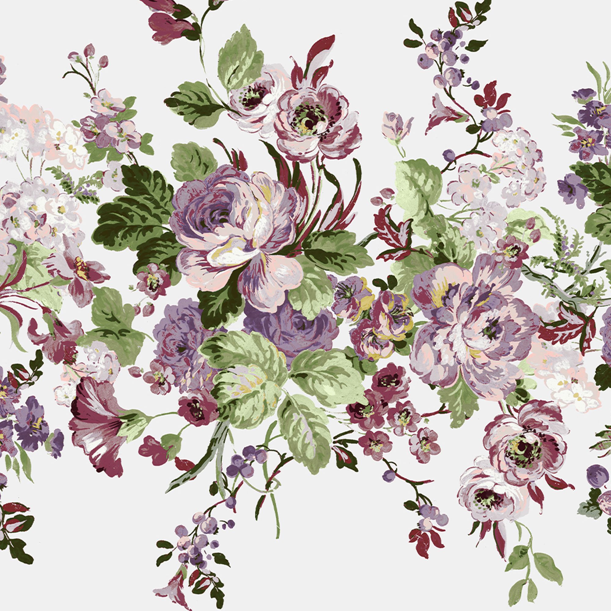 Laura Ashley Rosemore Purple Floral Matt Mural