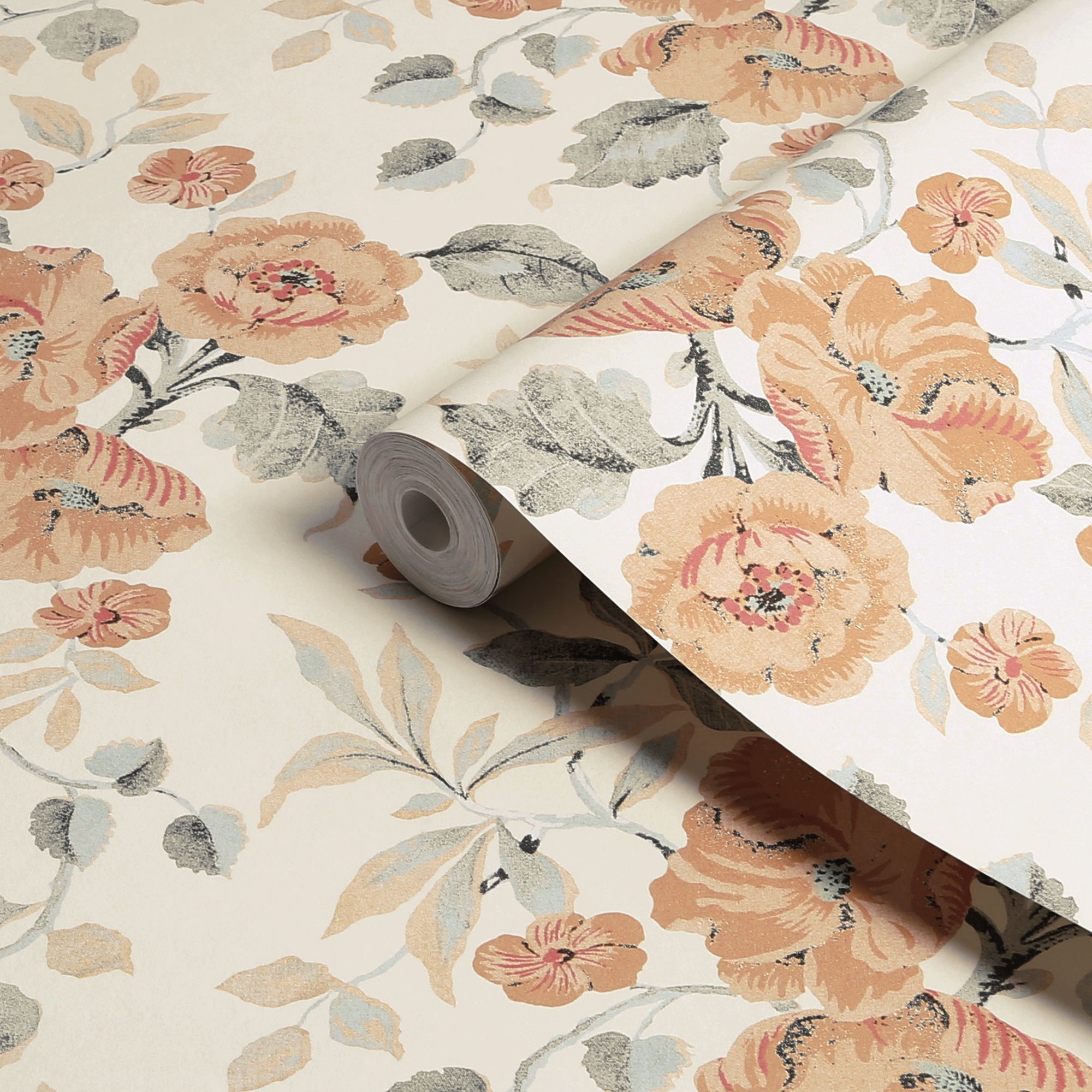 Laura Ashley Rustic Charm Apricot Alyworth Trail Smooth Wallpaper
