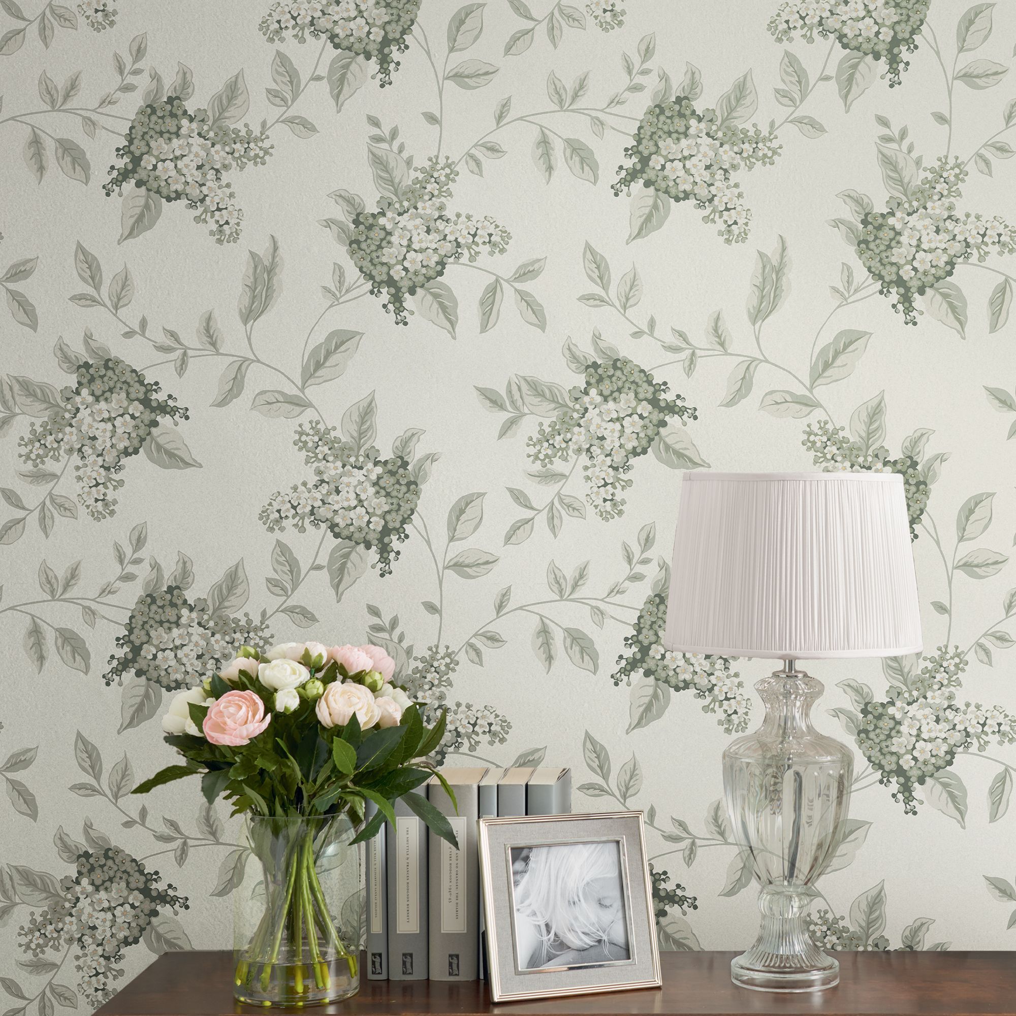 Laura Ashley Rustic Charm Fern Portland Smooth Wallpaper