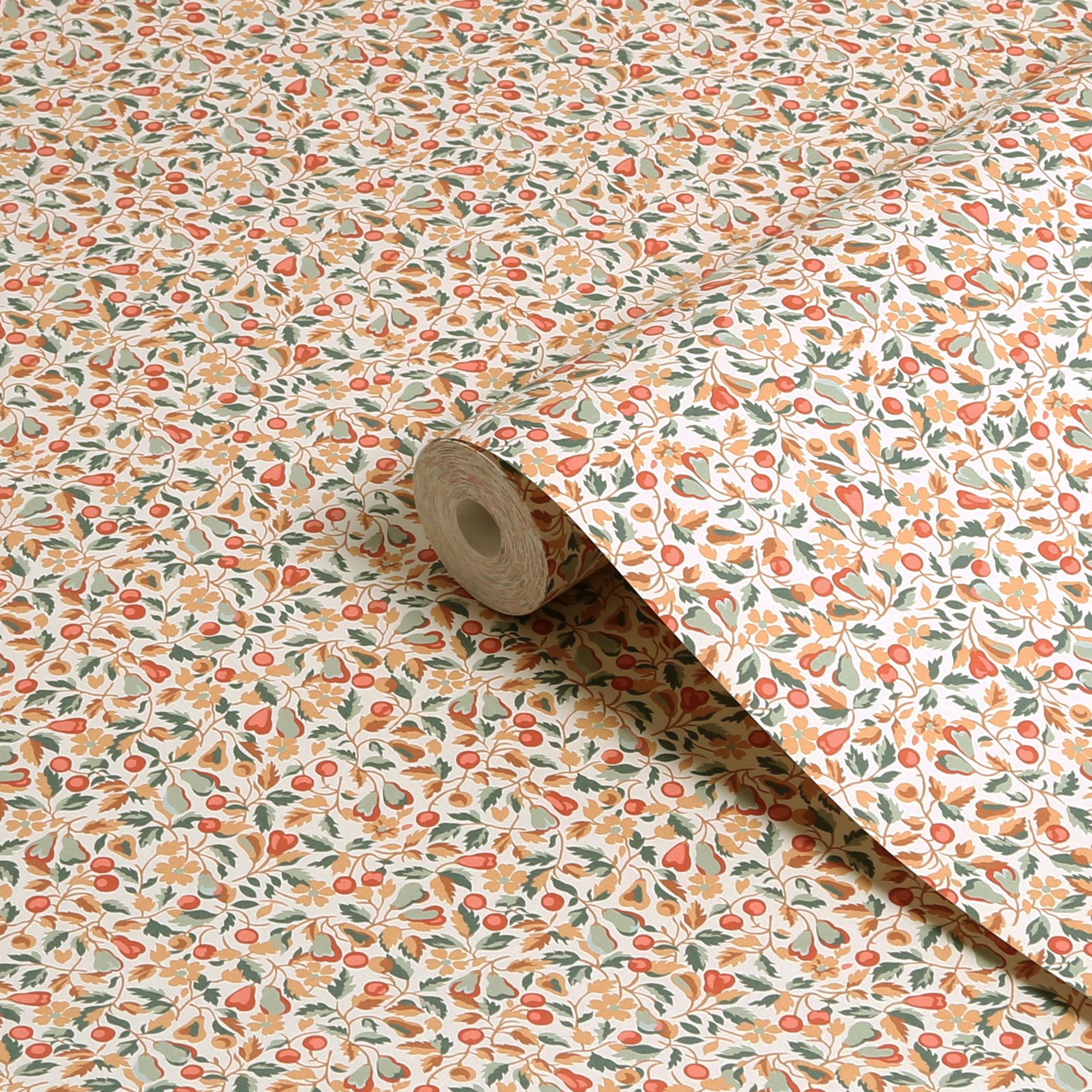 Laura Ashley Rustic Charm Terracotta Devrons Grove Smooth Wallpaper