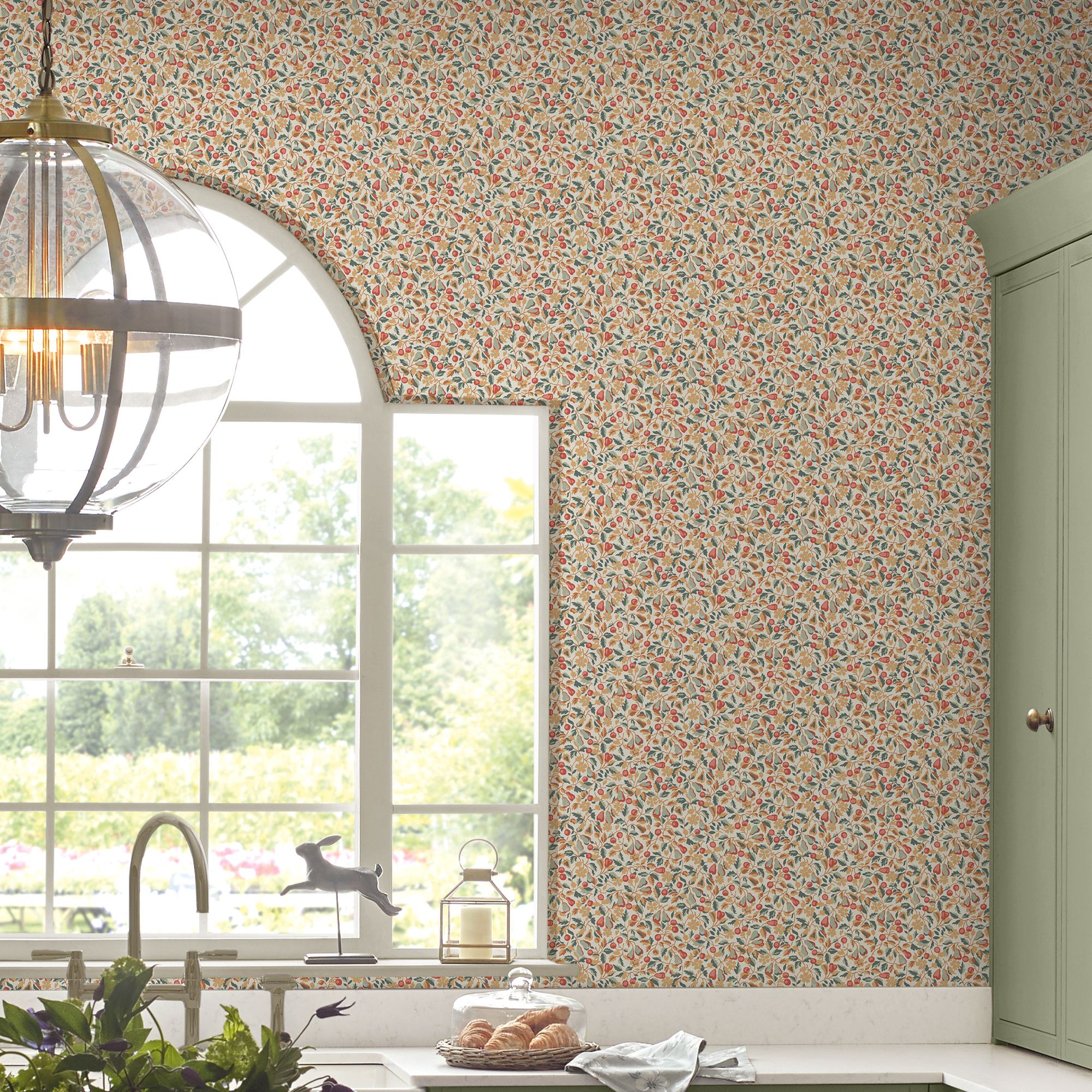 Laura Ashley Rustic Charm Terracotta Devrons Grove Smooth Wallpaper