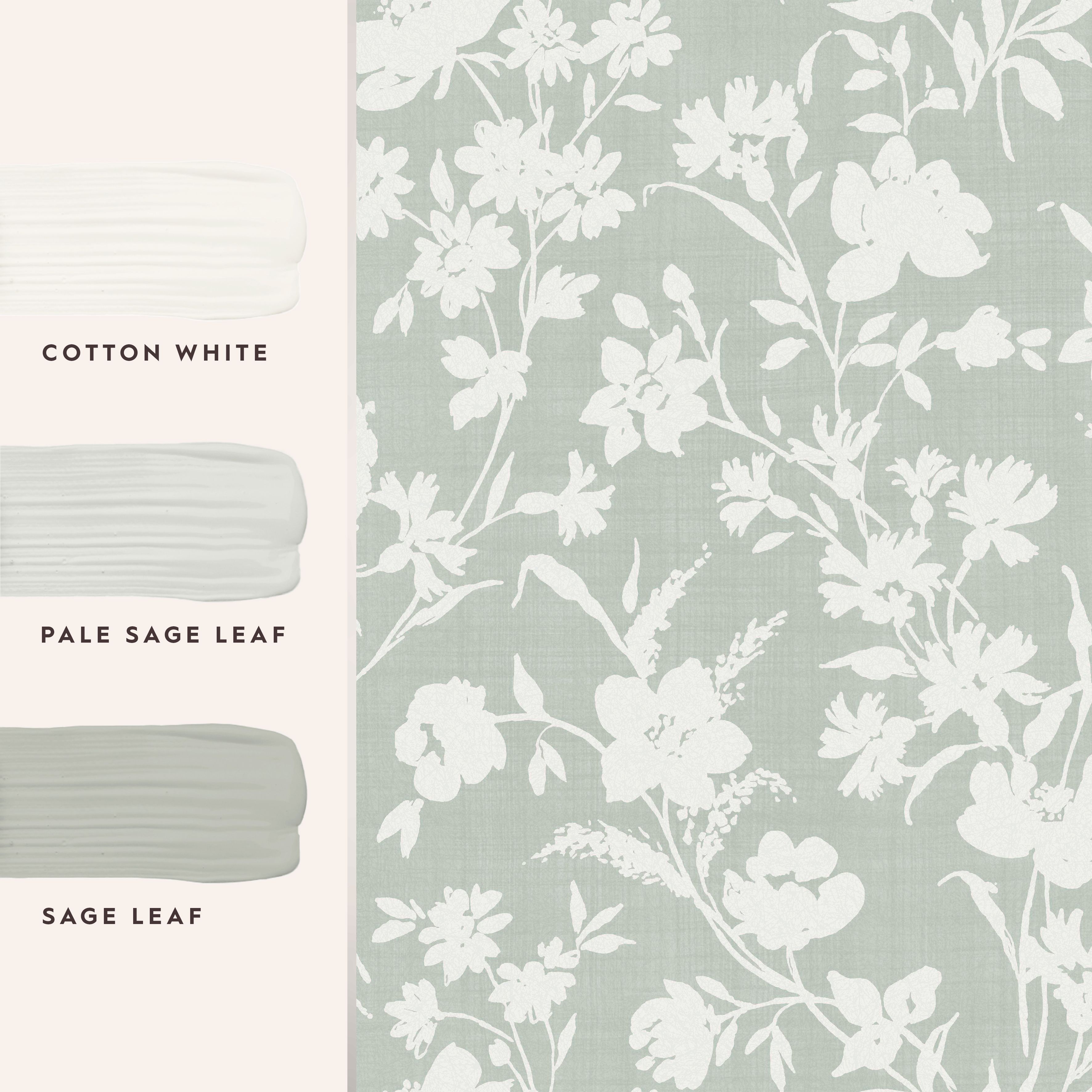 Laura Ashley Rye Sage Floral Smooth Wallpaper