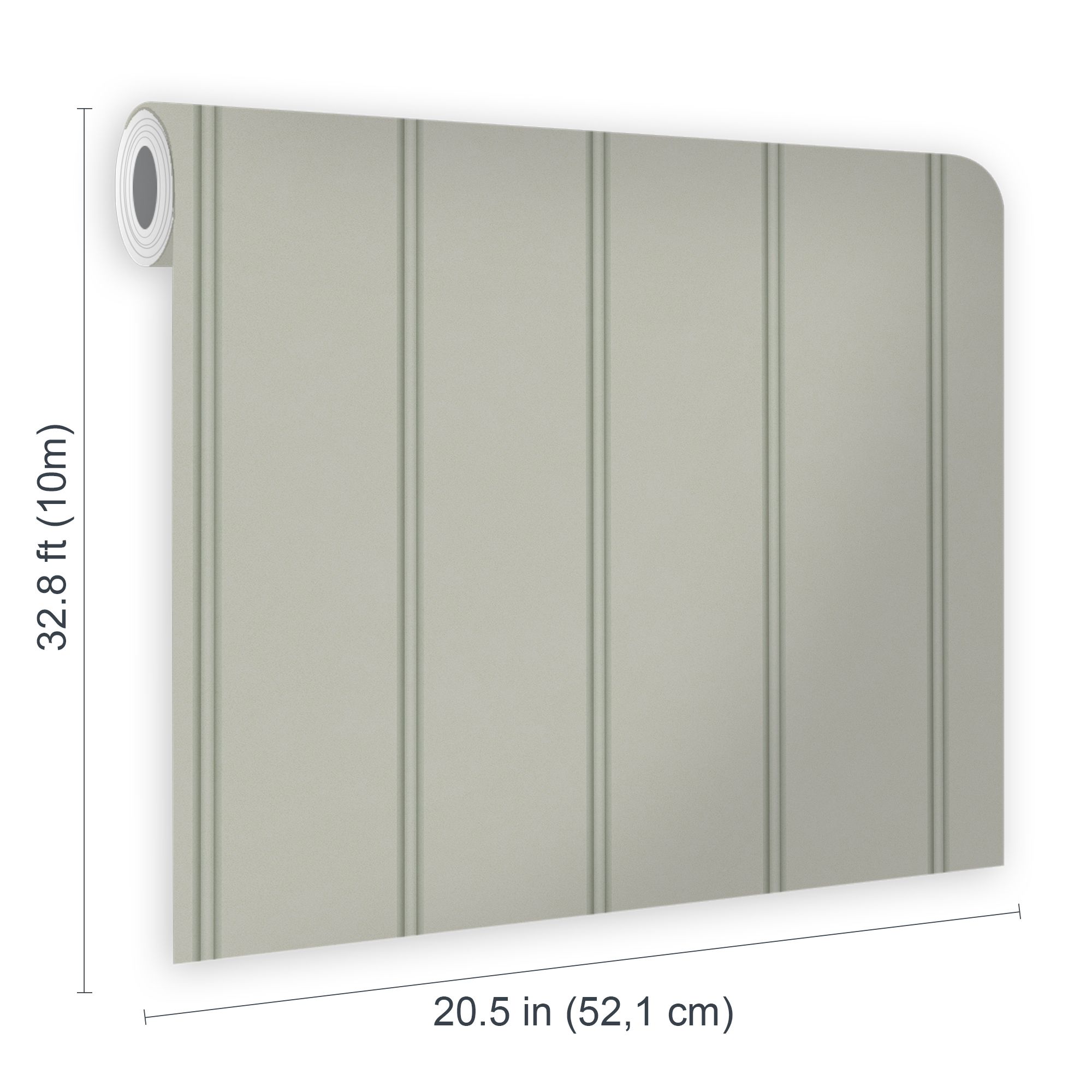 Laura Ashley Sage Chalford Wood panel effect Smooth Wallpaper