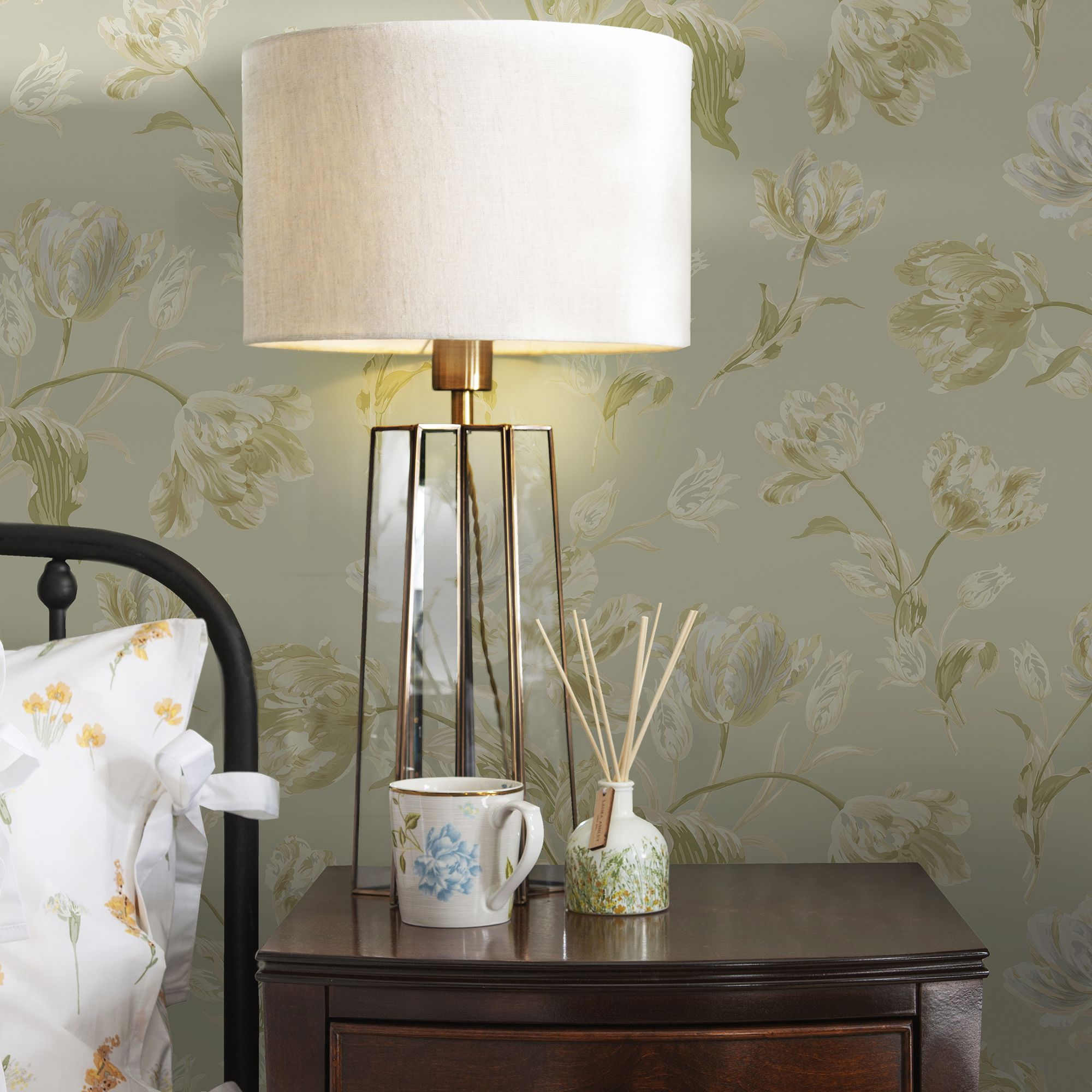 Laura Ashley Sage Gosford Smooth Wallpaper