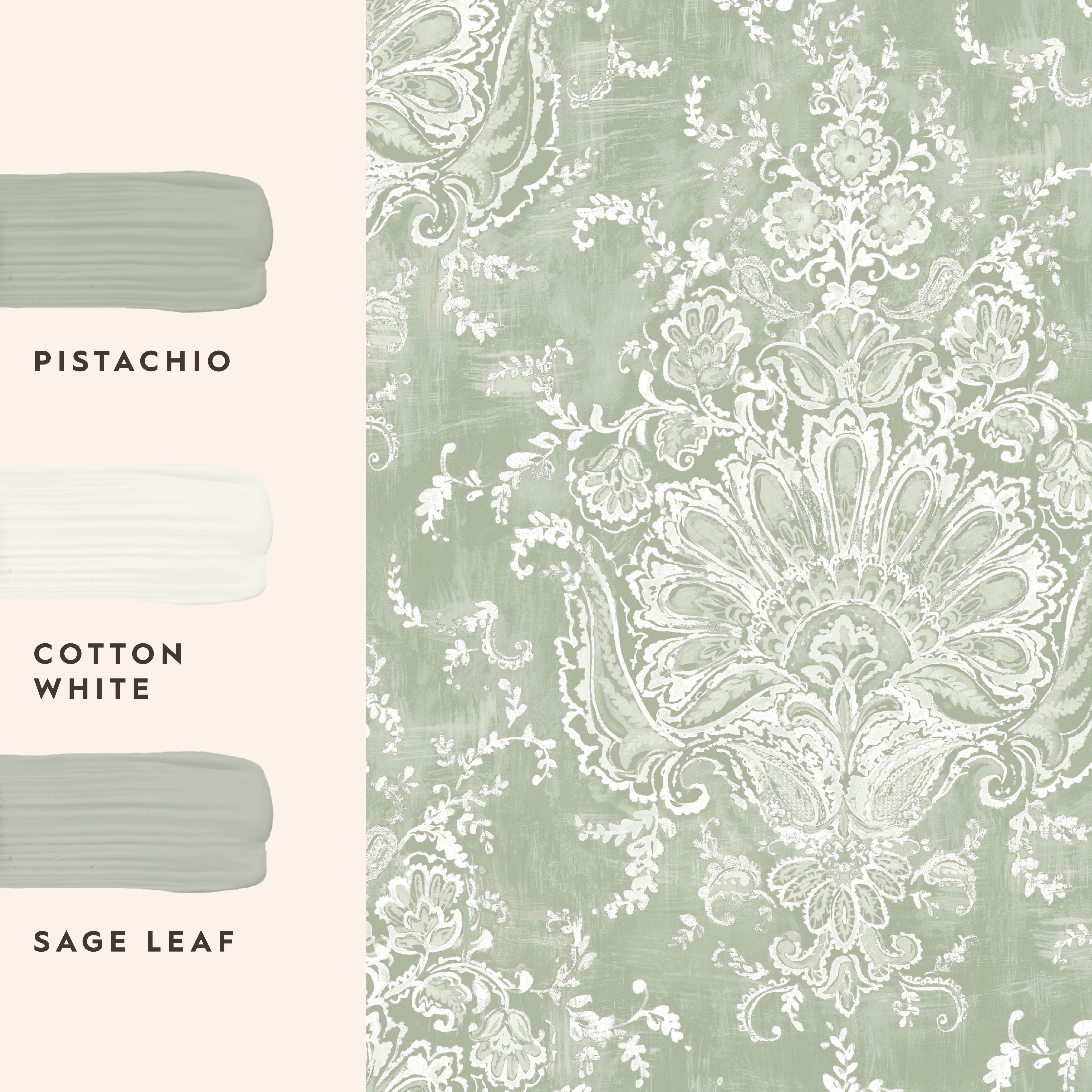 Laura Ashley Sage Patterned Smooth Wallpaper