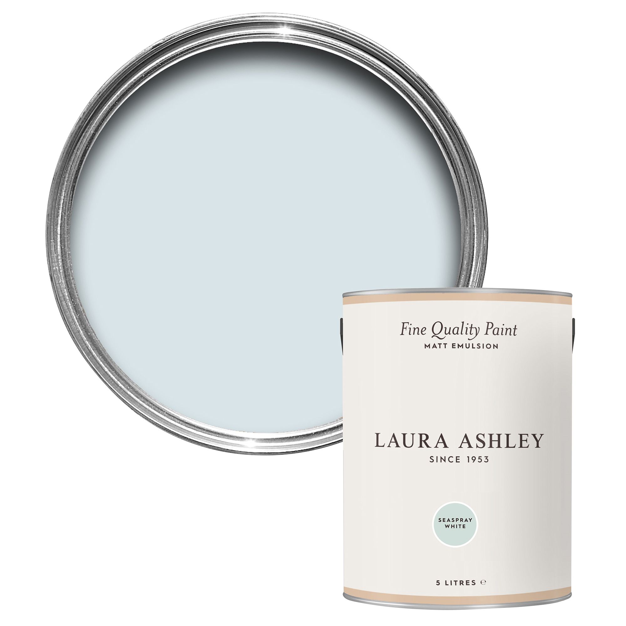 Laura Ashley Seaspray White Matt Emulsion paint, 5L