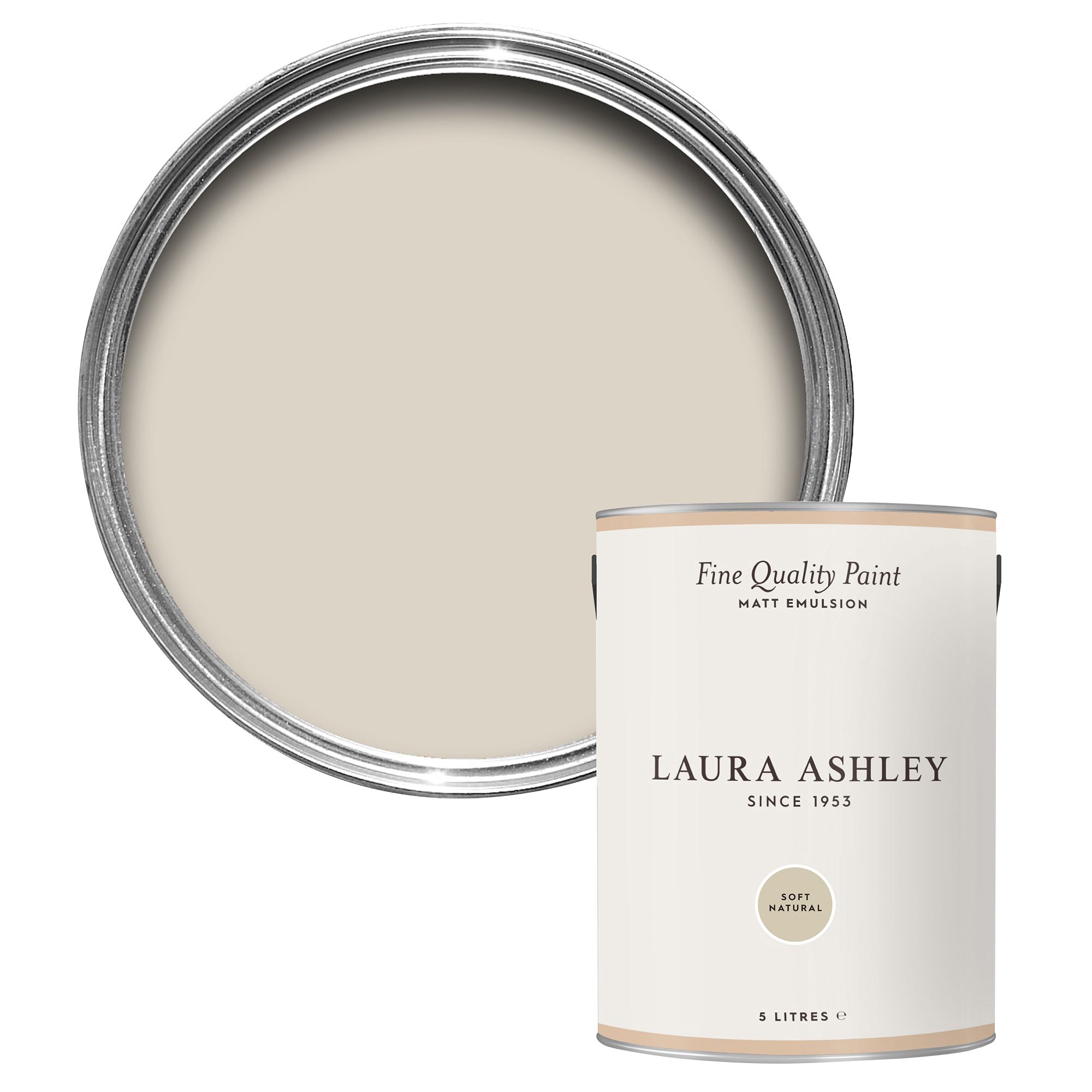 Laura Ashley Soft Natural Matt Emulsion paint, 5L