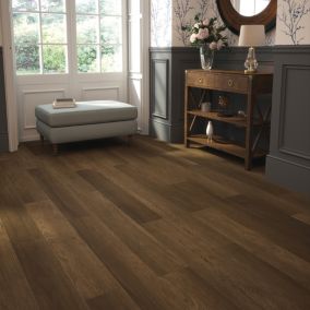 Laura Ashley Southwick Walnut Natural Wood effect Luxury vinyl click flooring, 2.2m²