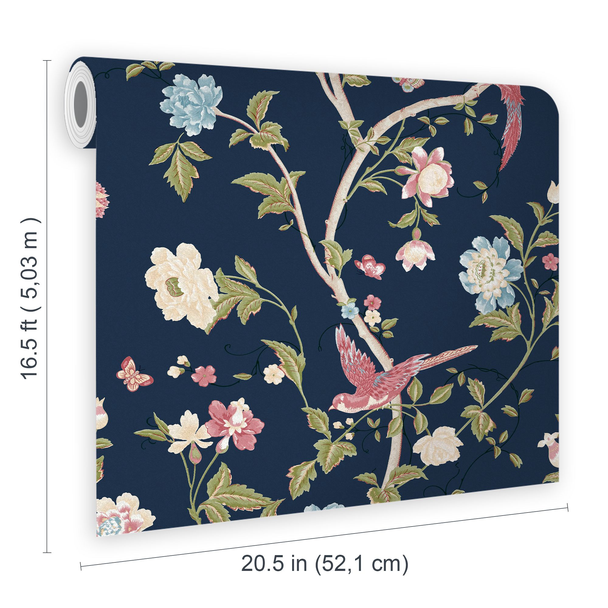 Laura Ashley Summer palace Blue Trail Smooth Wallpaper
