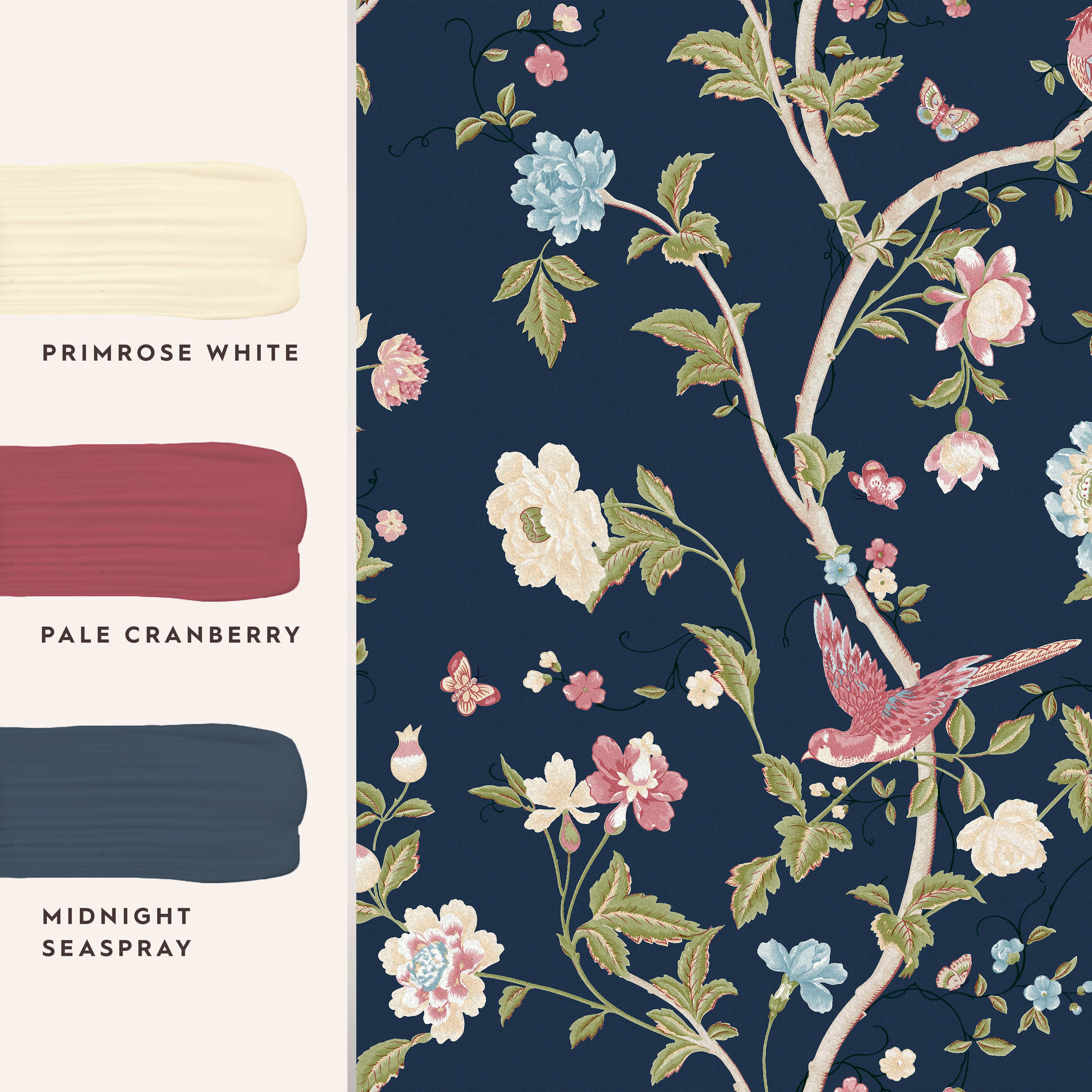 Laura Ashley Summer palace Blue Trail Smooth Wallpaper