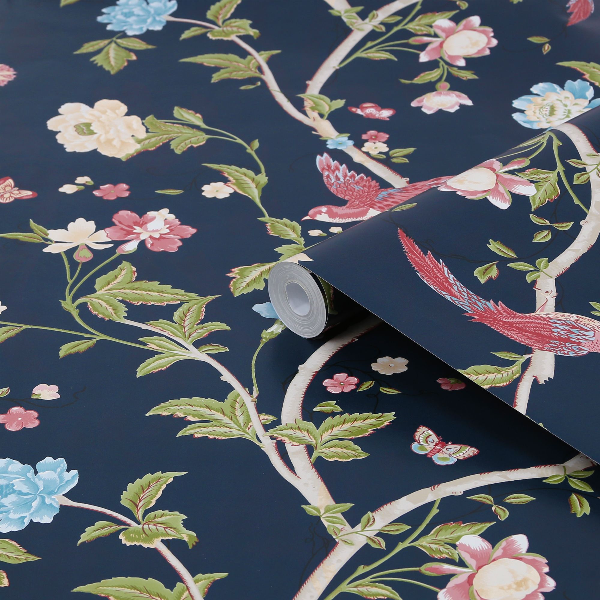 Laura Ashley Summer palace Blue Trail Smooth Wallpaper