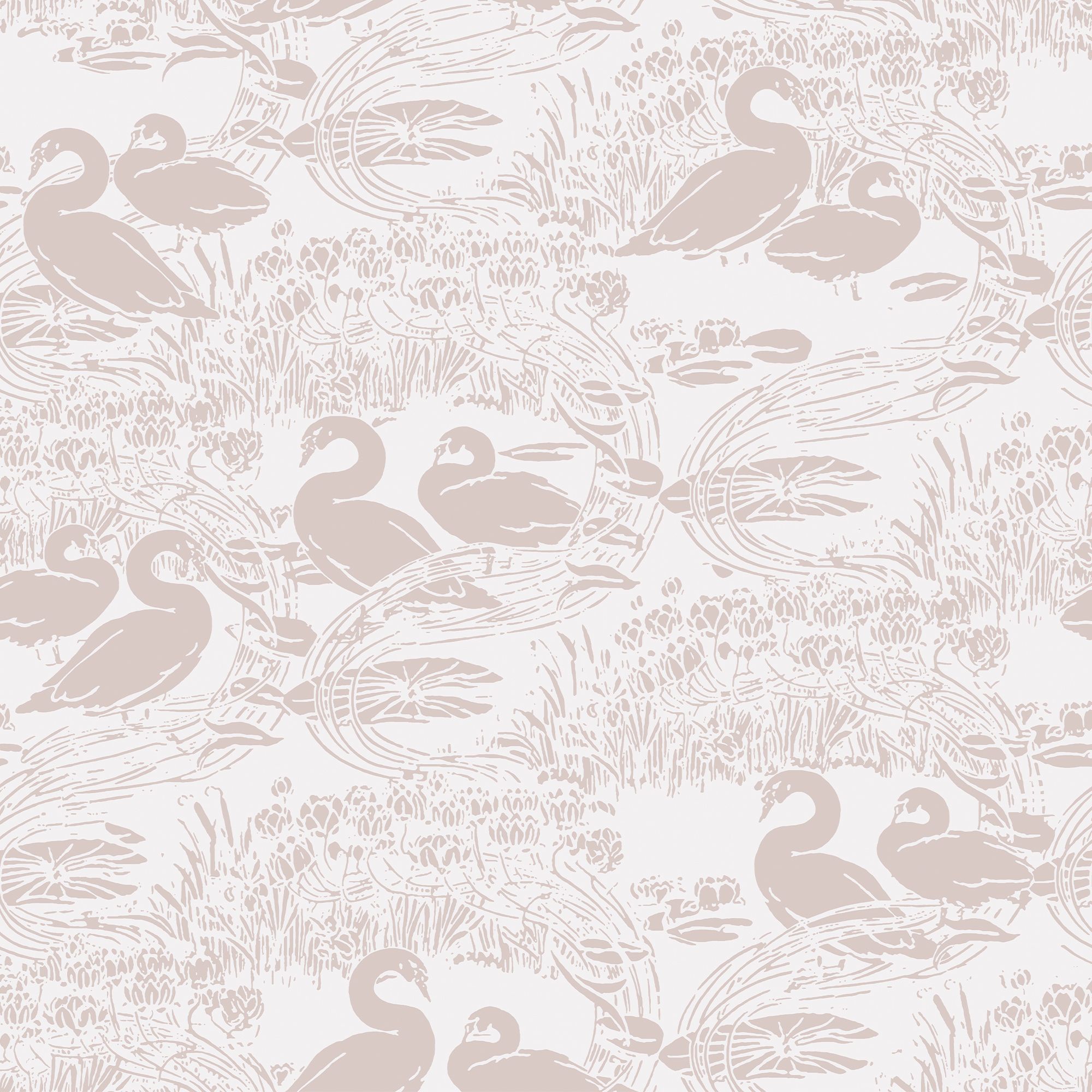 Laura Ashley Swans Grey Animal Smooth Wallpaper