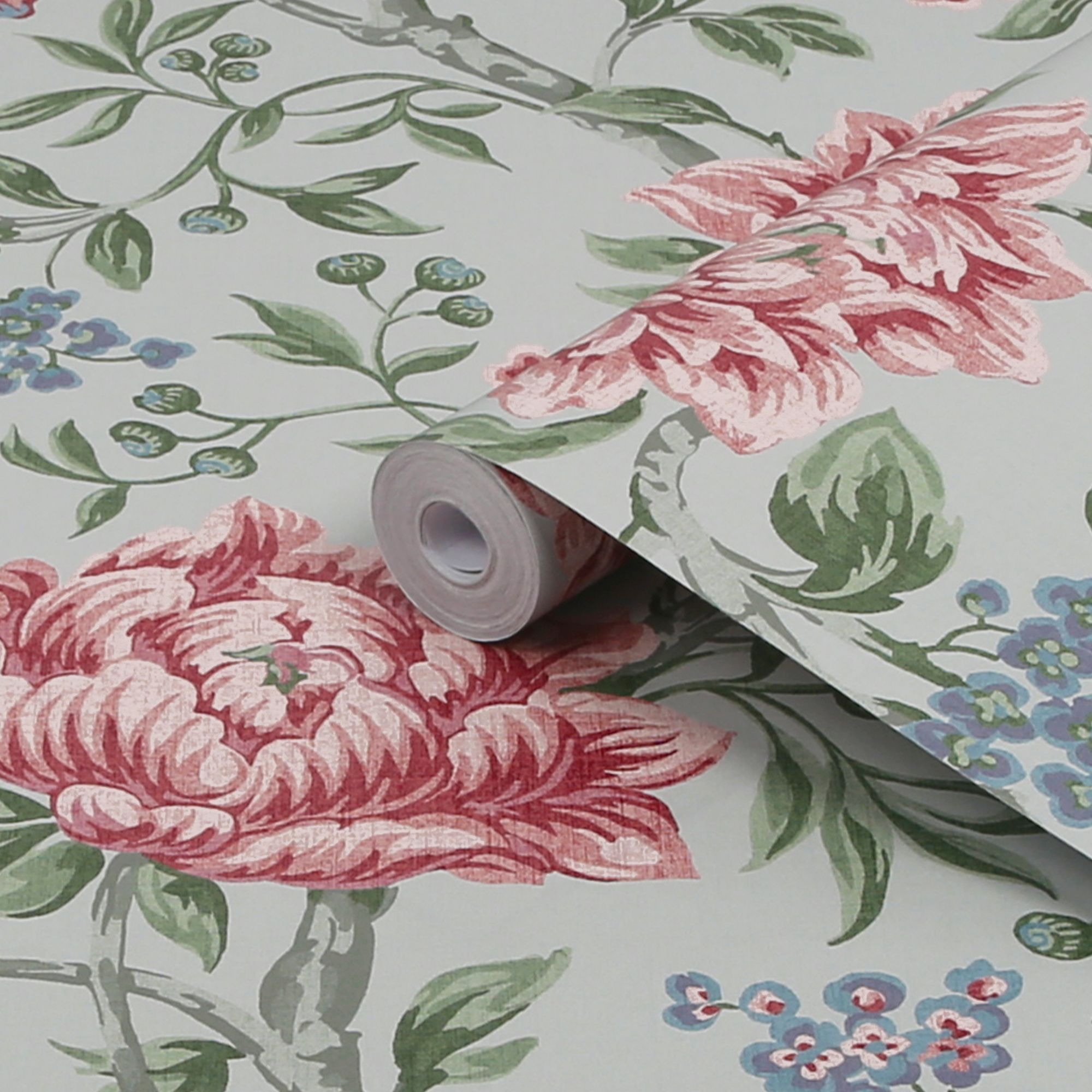 Laura Ashley Tapestry Slate grey Floral Smooth Wallpaper