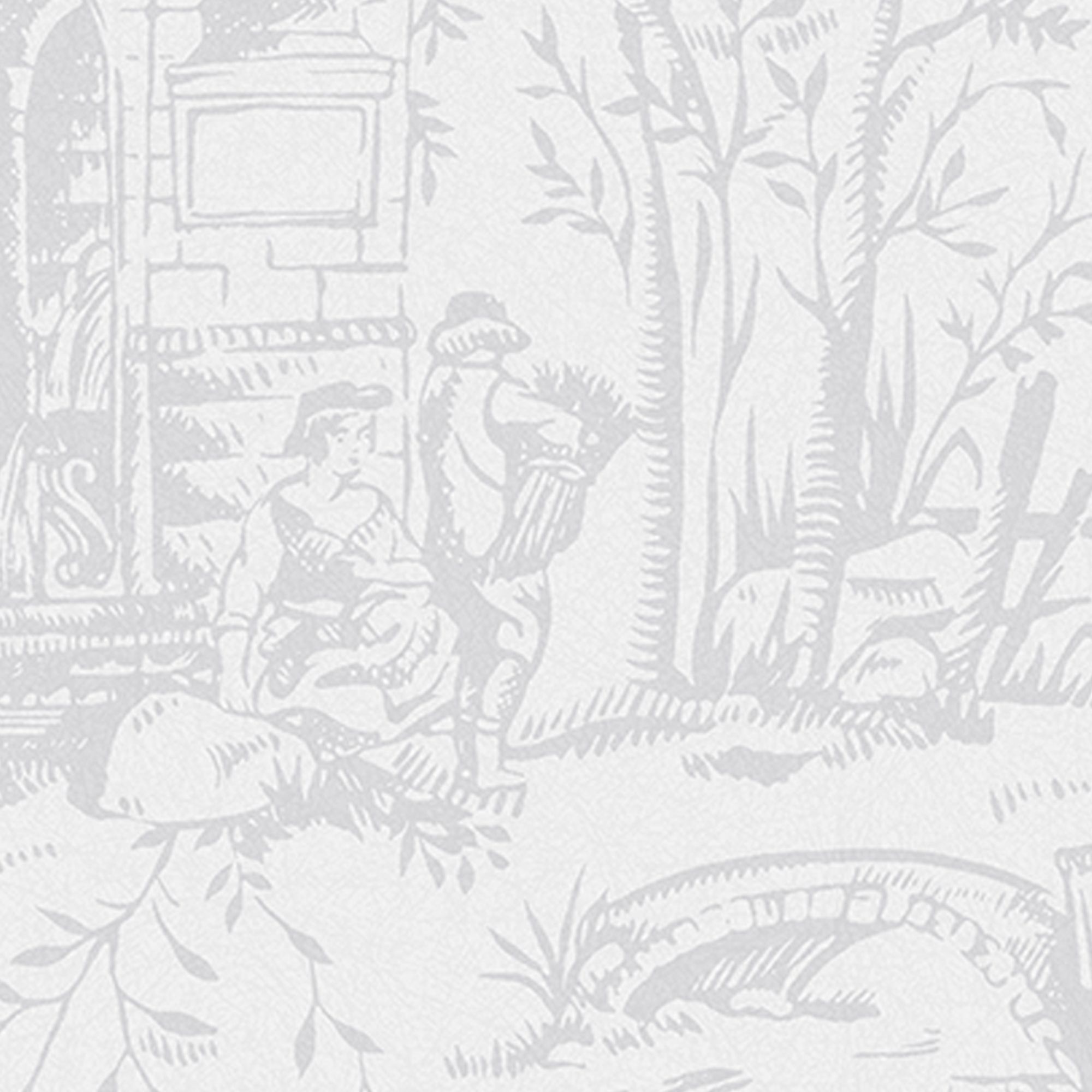 Laura Ashley Toile de Jouy Grey Classical Smooth Wallpaper Sample