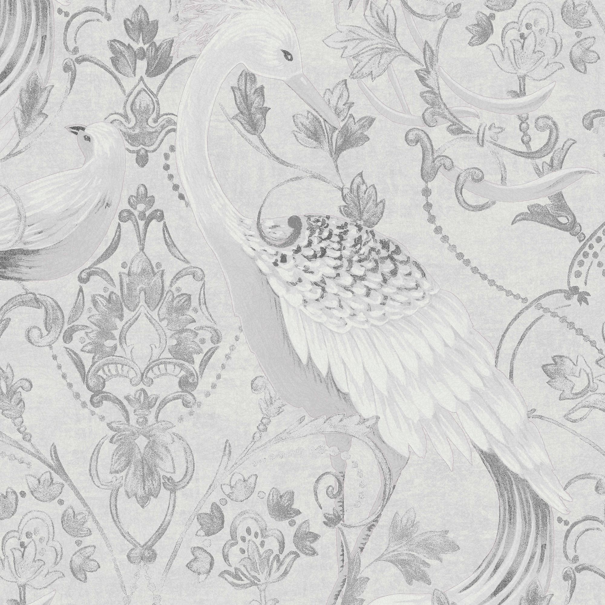 Laura Ashley Tregaron Grey Animal Smooth Wallpaper