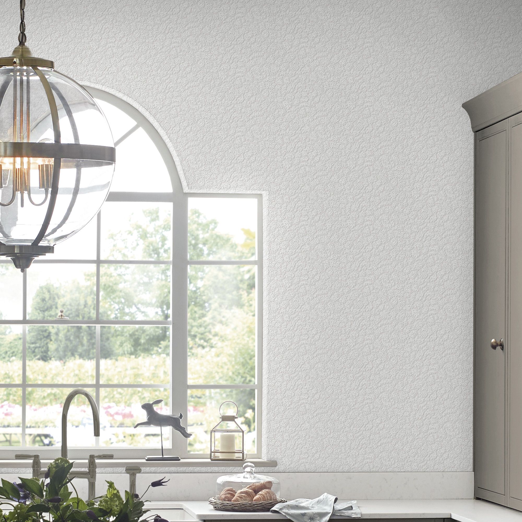 Laura Ashley White Stipple Smooth Wallpaper Sample