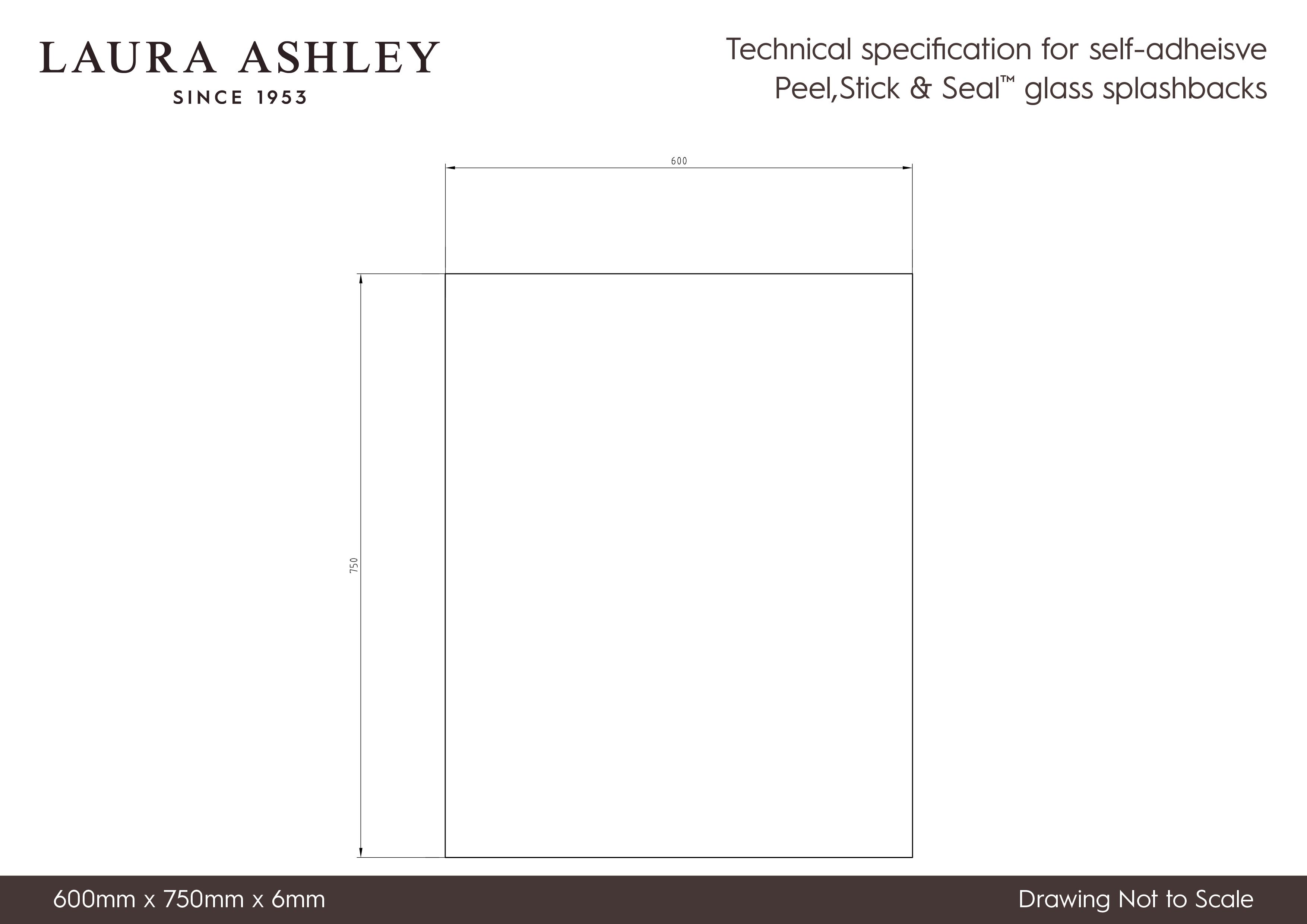 Laura Ashley Wicker Charcoal Geometric Glass Splashback, (H)750mm (W)600mm (T)6mm