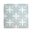 Laura Ashley Wicker Eau De Nil Matt Patterned Cement tile effect Ceramic Wall & floor tile, Pack of 11, (L)300mm (W)300mm
