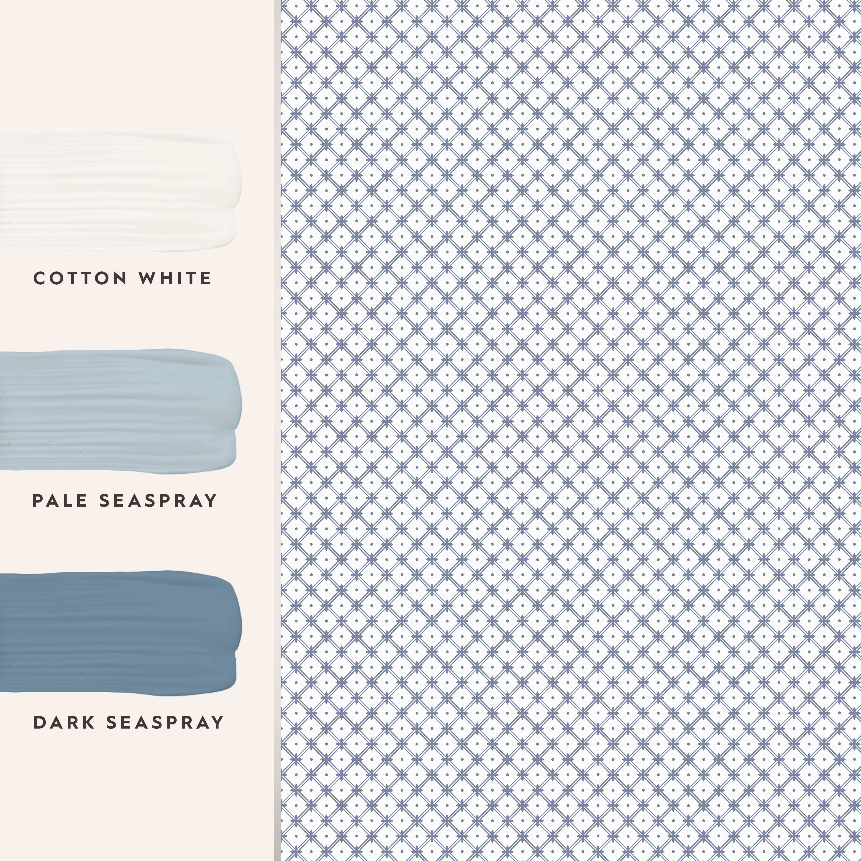 Laura Ashley Wickerwork Blue & White Motif Smooth Wallpaper