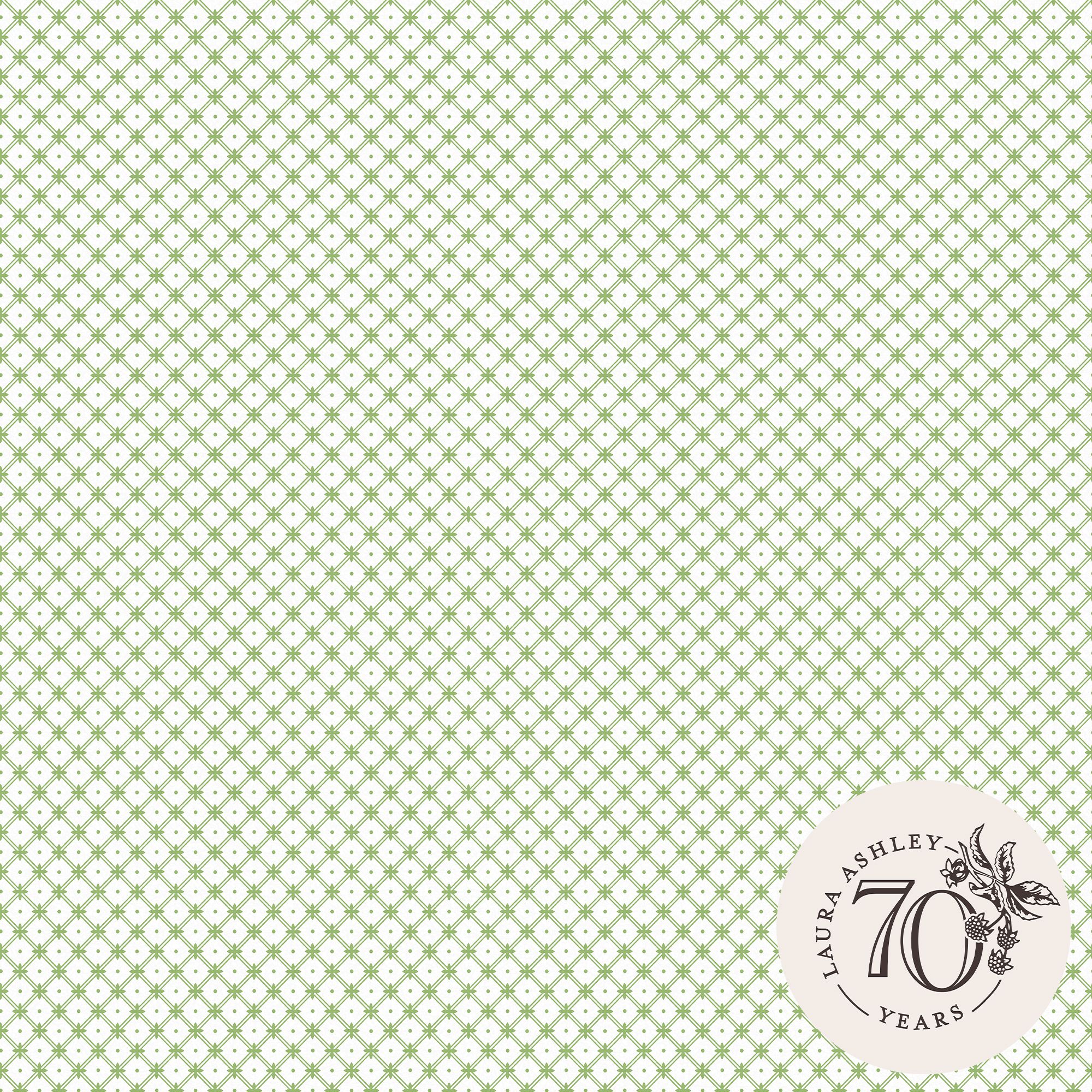 Laura Ashley Wickerwork Green Motif Smooth Wallpaper