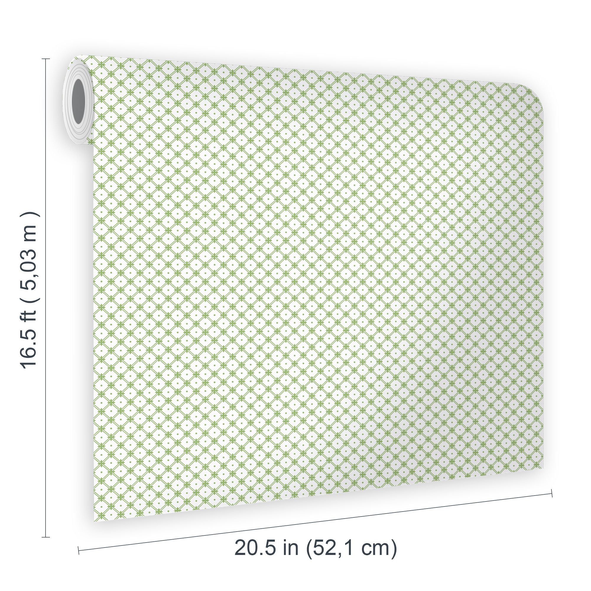 Laura Ashley Wickerwork Green Motif Smooth Wallpaper