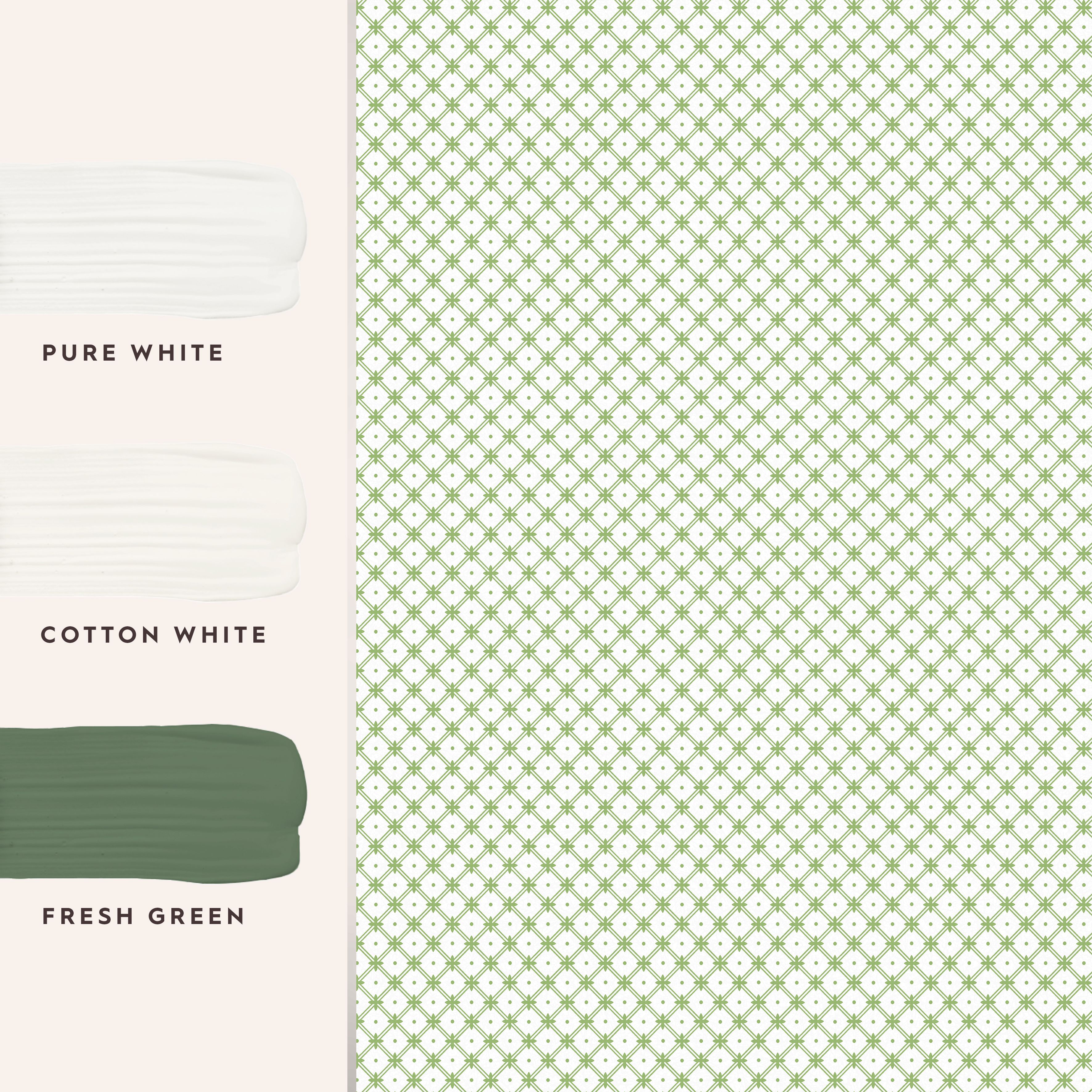 Laura Ashley Wickerwork Green Motif Smooth Wallpaper