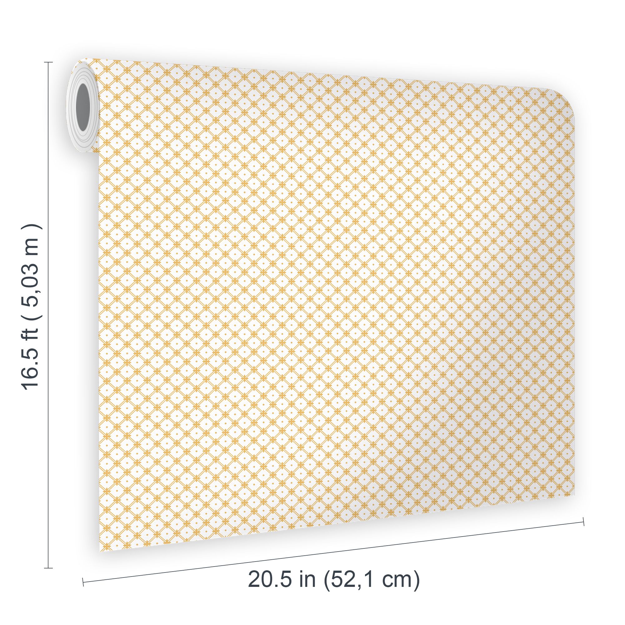 Laura Ashley Wickerwork Ochre Motif Smooth Wallpaper
